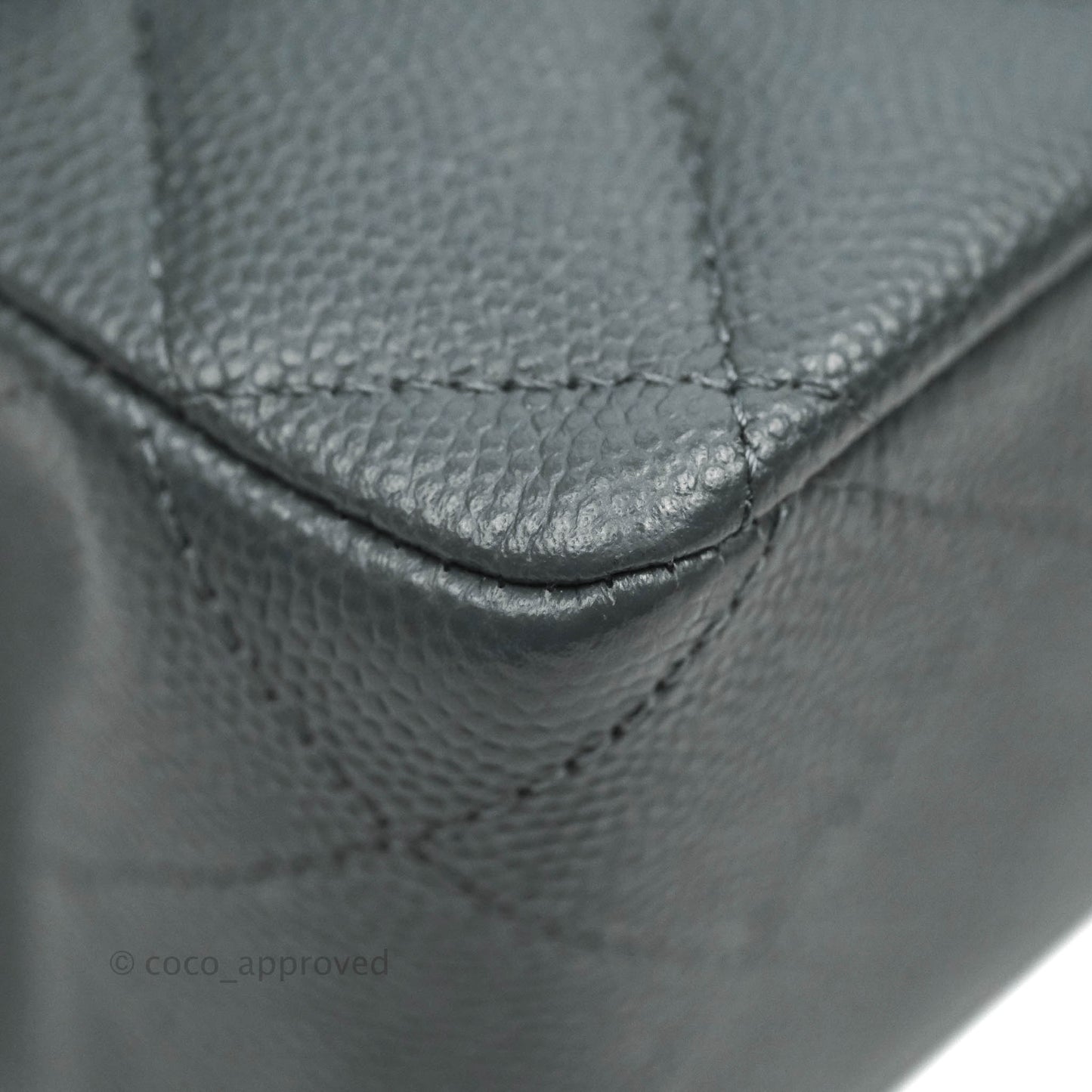 Chanel Classic M/L Medium Double Flap Grey Caviar Gold Hardware 18B (Private Sale Item)