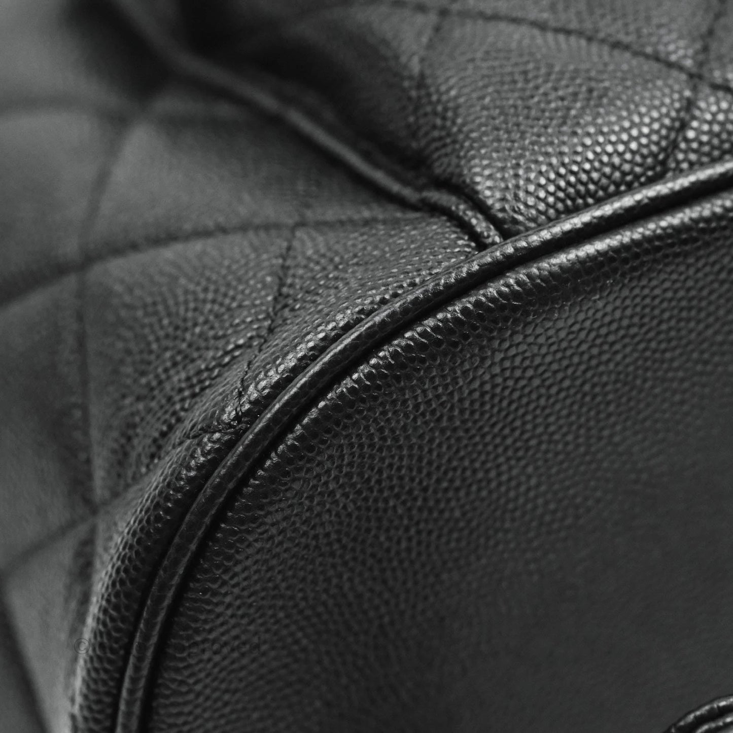 Chanel Quilted Black Caviar Backpack Bag Gold Hardware