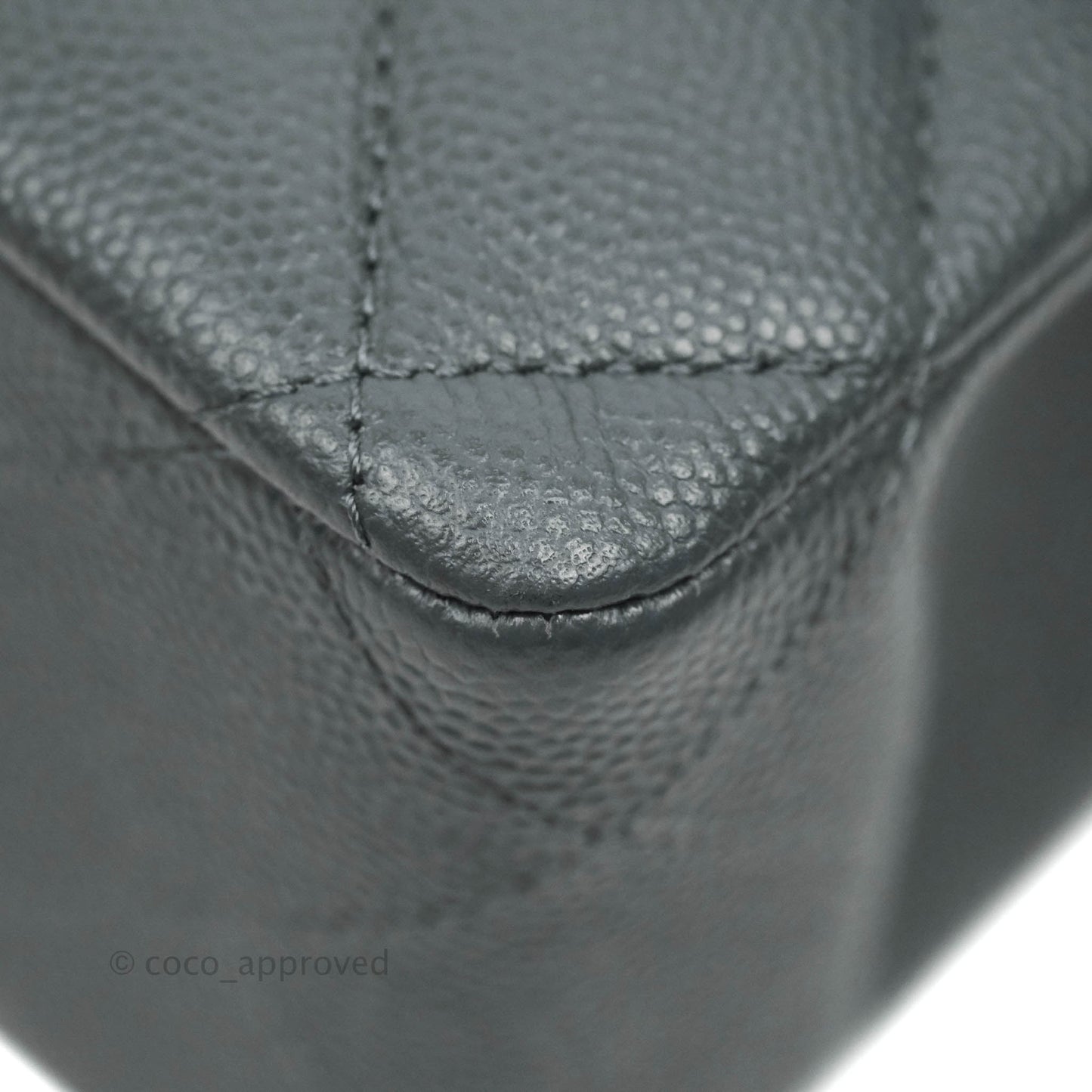 Chanel Classic M/L Medium Double Flap Grey Caviar Gold Hardware 18B (Private Sale Item)