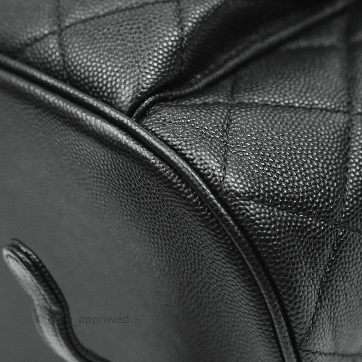 Chanel Quilted Black Caviar Backpack Bag Gold Hardware