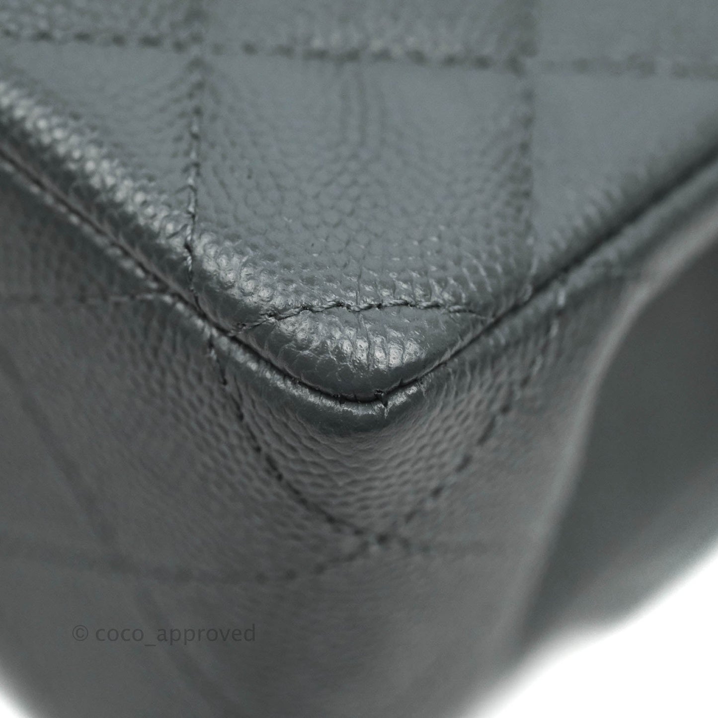 Chanel Classic M/L Medium Double Flap Grey Caviar Gold Hardware 18B (Private Sale Item)