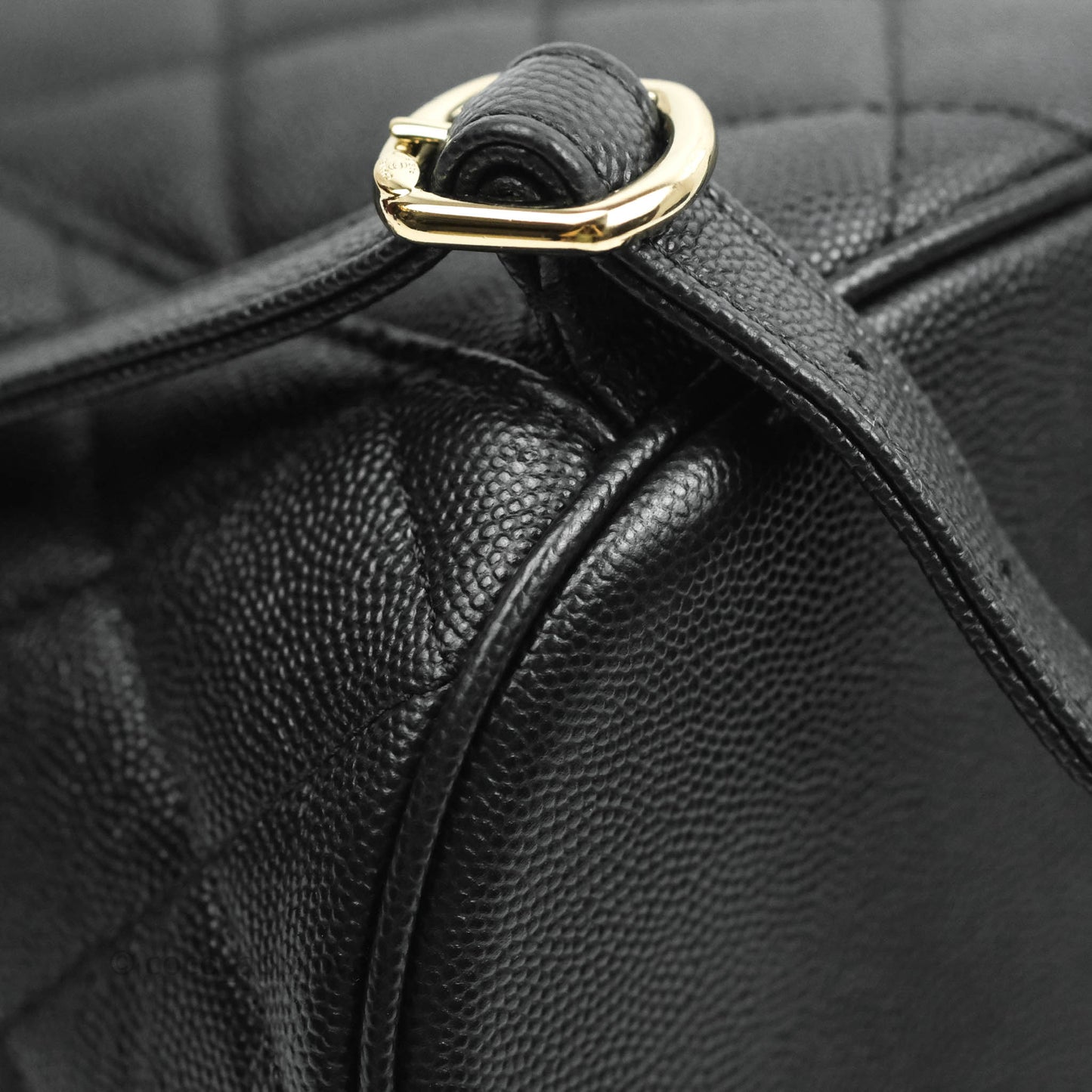 Chanel Quilted Black Caviar Backpack Bag Gold Hardware