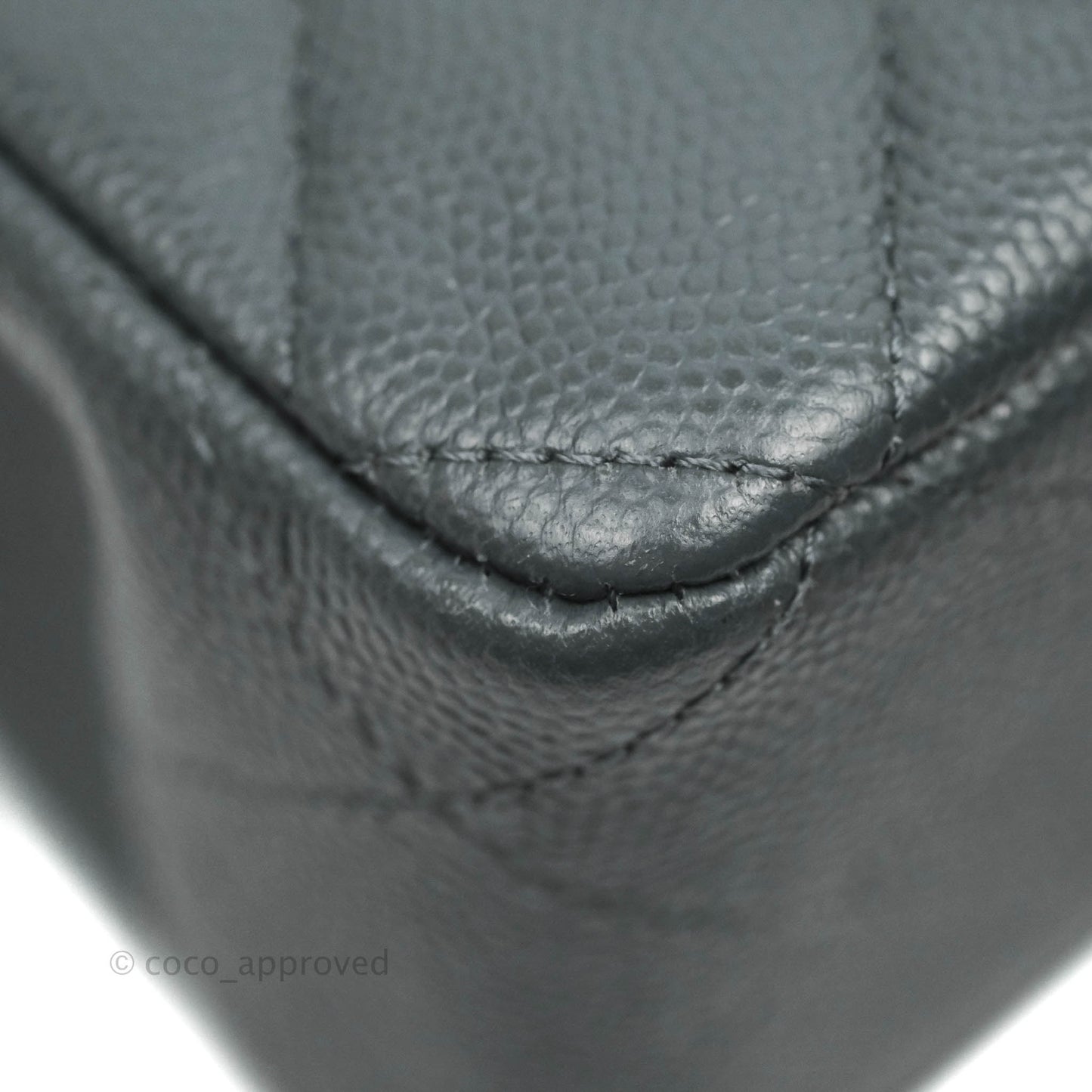 Chanel Classic M/L Medium Double Flap Grey Caviar Gold Hardware 18B (Private Sale Item)