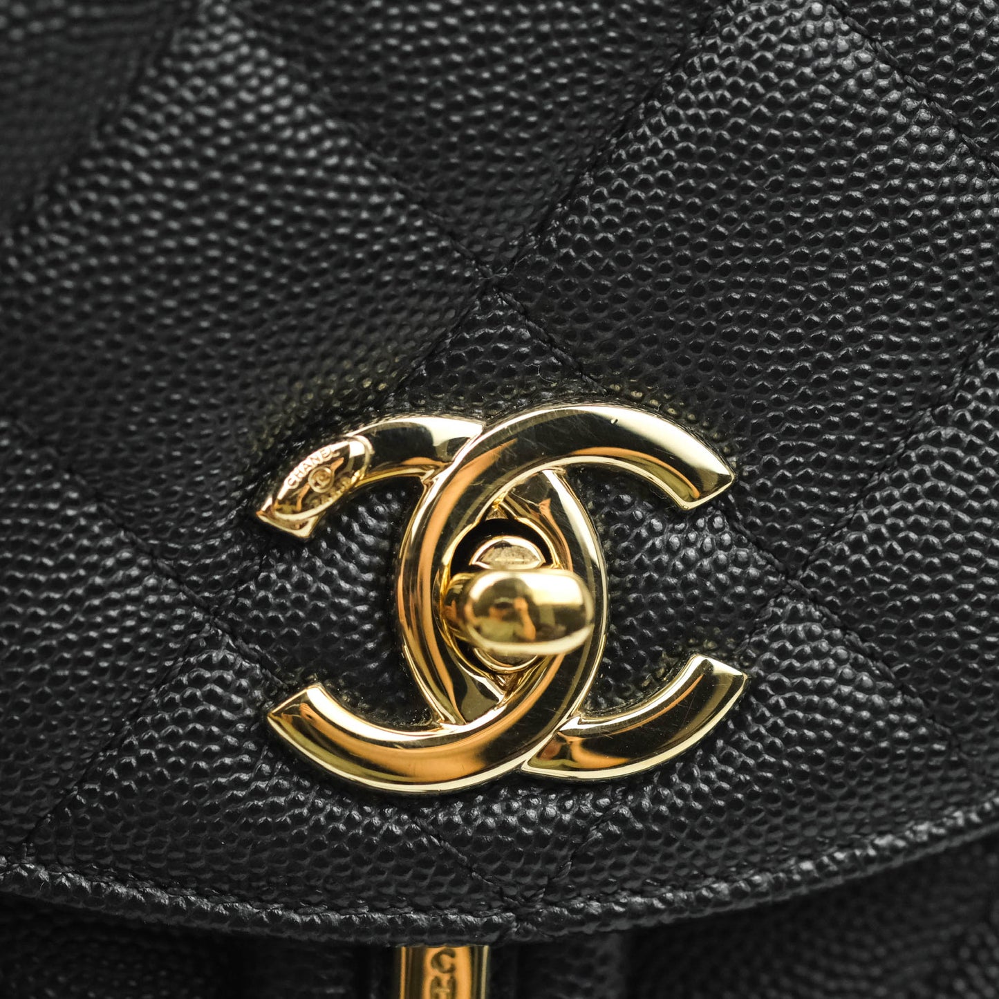 Chanel Quilted Black Caviar Backpack Bag Gold Hardware
