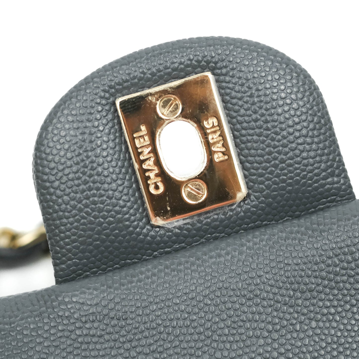 Chanel Classic M/L Medium Double Flap Grey Caviar Gold Hardware 18B (Private Sale Item)