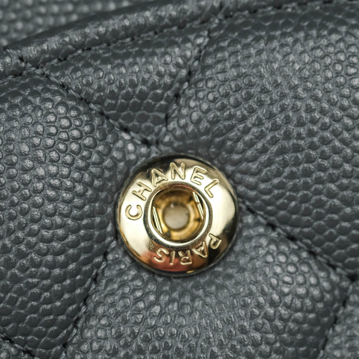 Chanel Classic M/L Medium Double Flap Grey Caviar Gold Hardware 18B (Private Sale Item)