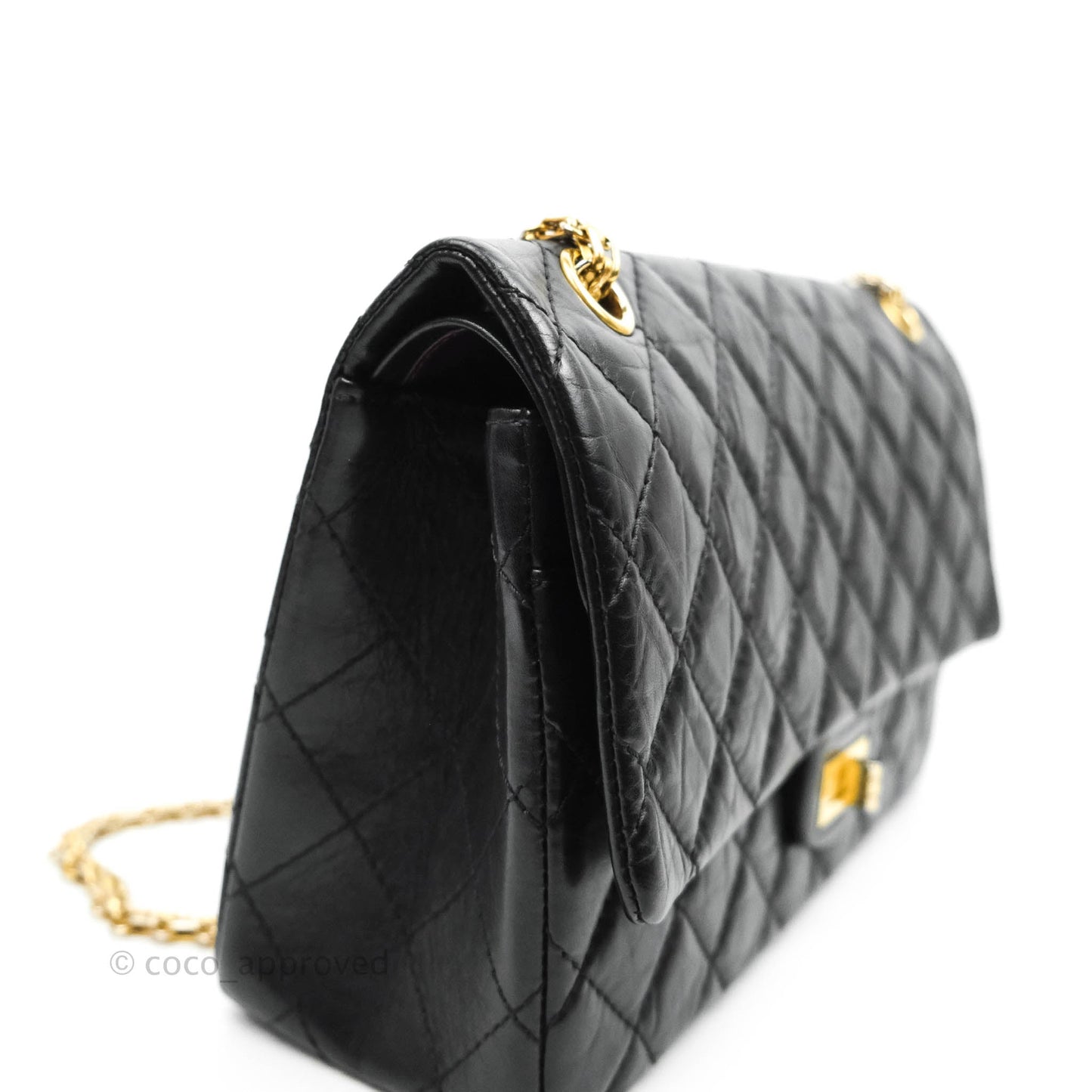 Chanel Reissue 226 Quilted Aged Calfskin Black Aged Gold Hardware