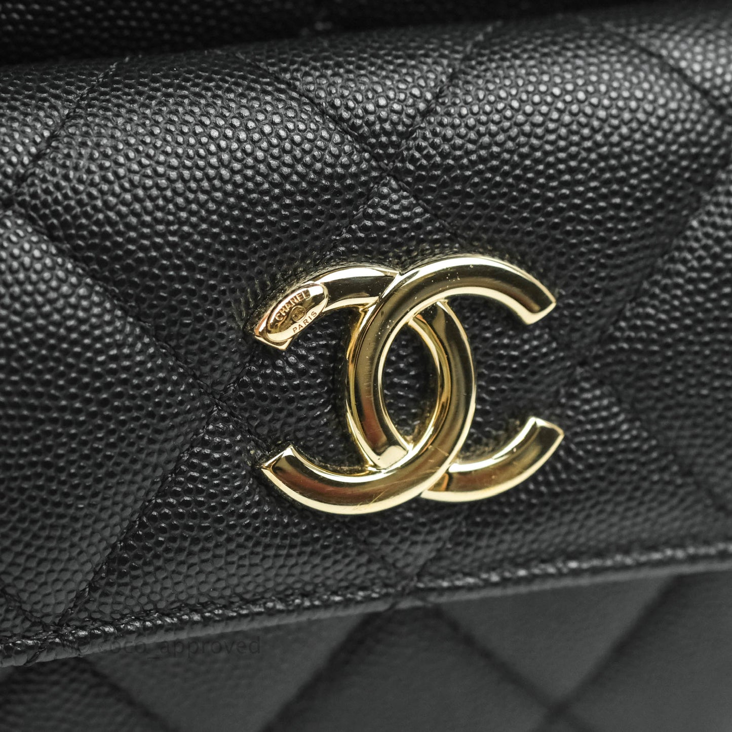Chanel Quilted Black Caviar Backpack Bag Gold Hardware
