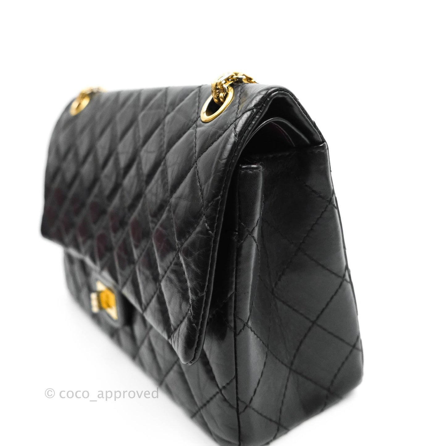 Chanel Reissue 226 Quilted Aged Calfskin Black Aged Gold Hardware