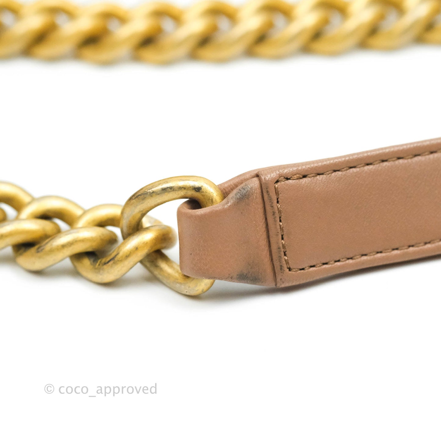 Chanel Old Medium Boy Bag Dark Beige Lambskin Aged Gold Hardware