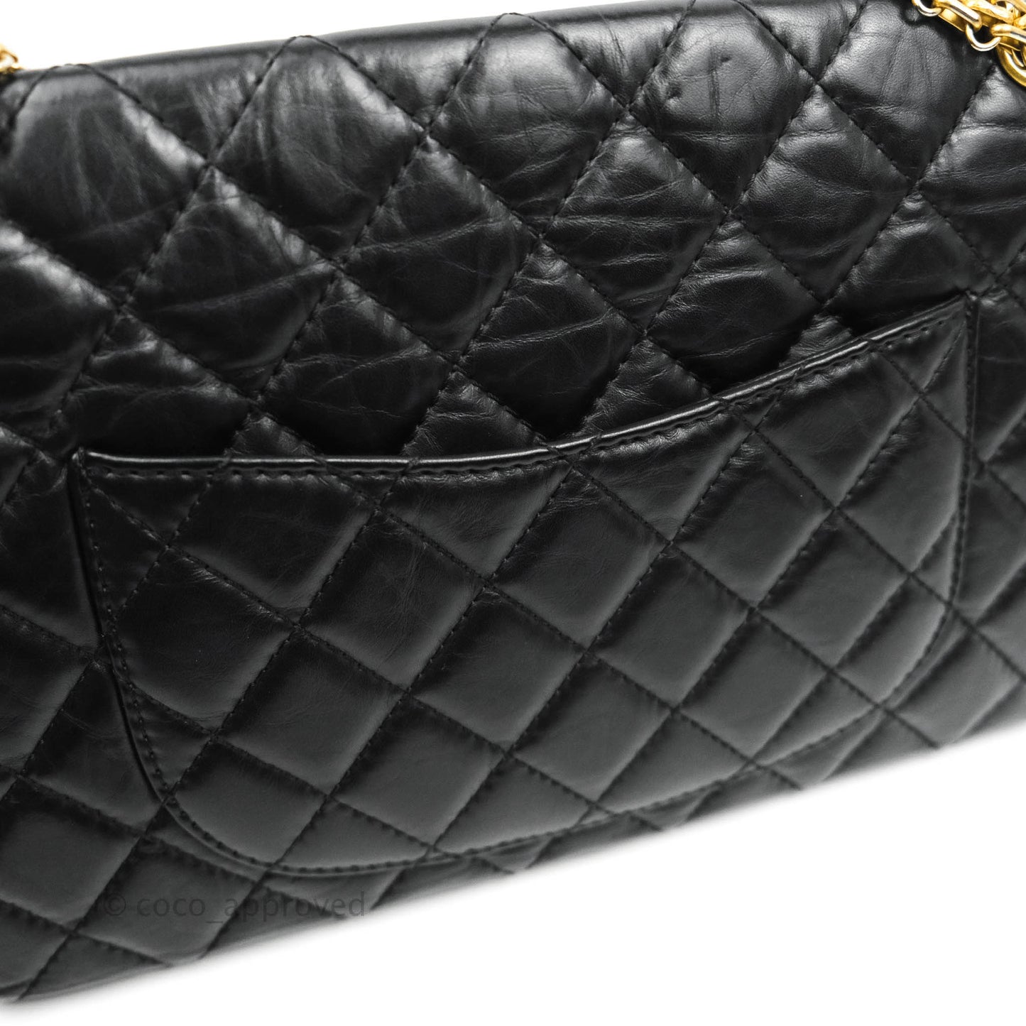 Chanel Reissue 226 Quilted Aged Calfskin Black Aged Gold Hardware