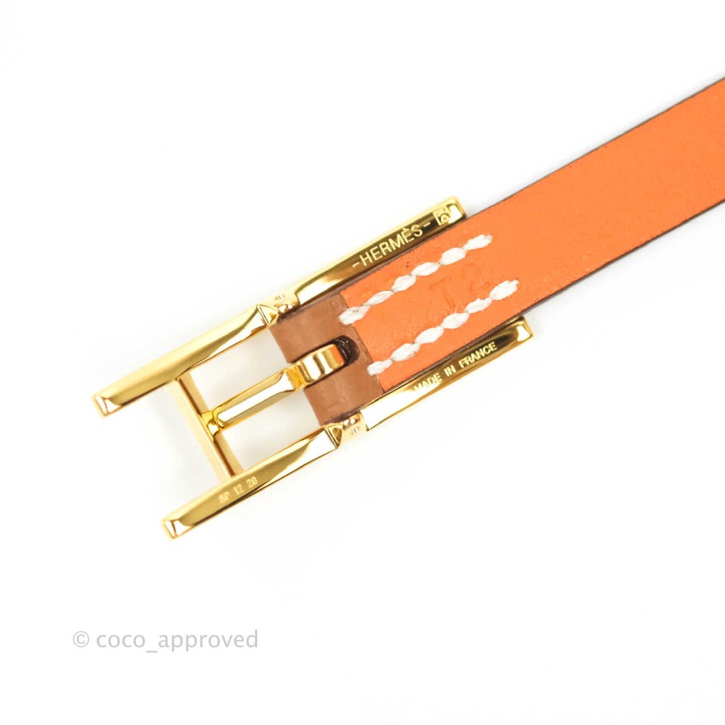 Hermès Behapi Double Tour Bracelet in Gold/Orange Swift Gold Hardware