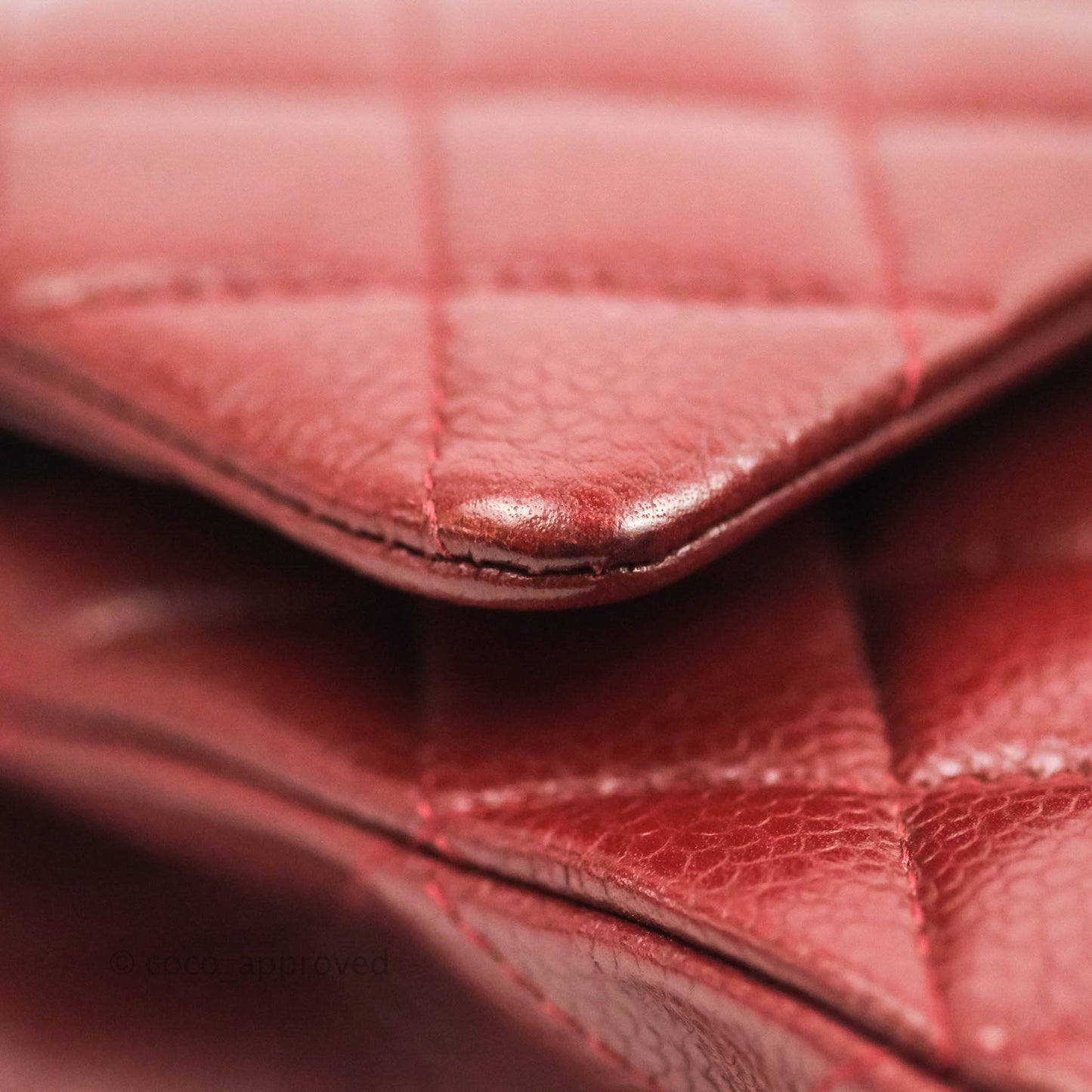 Chanel Classic M/L Medium Double Flap Red Caviar Silver Hardware
