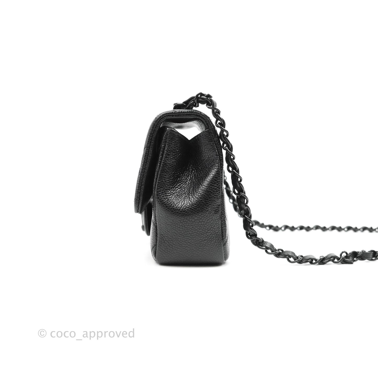 Chanel Quilted Mini Square Flap Bag So Black Caviar Incognito