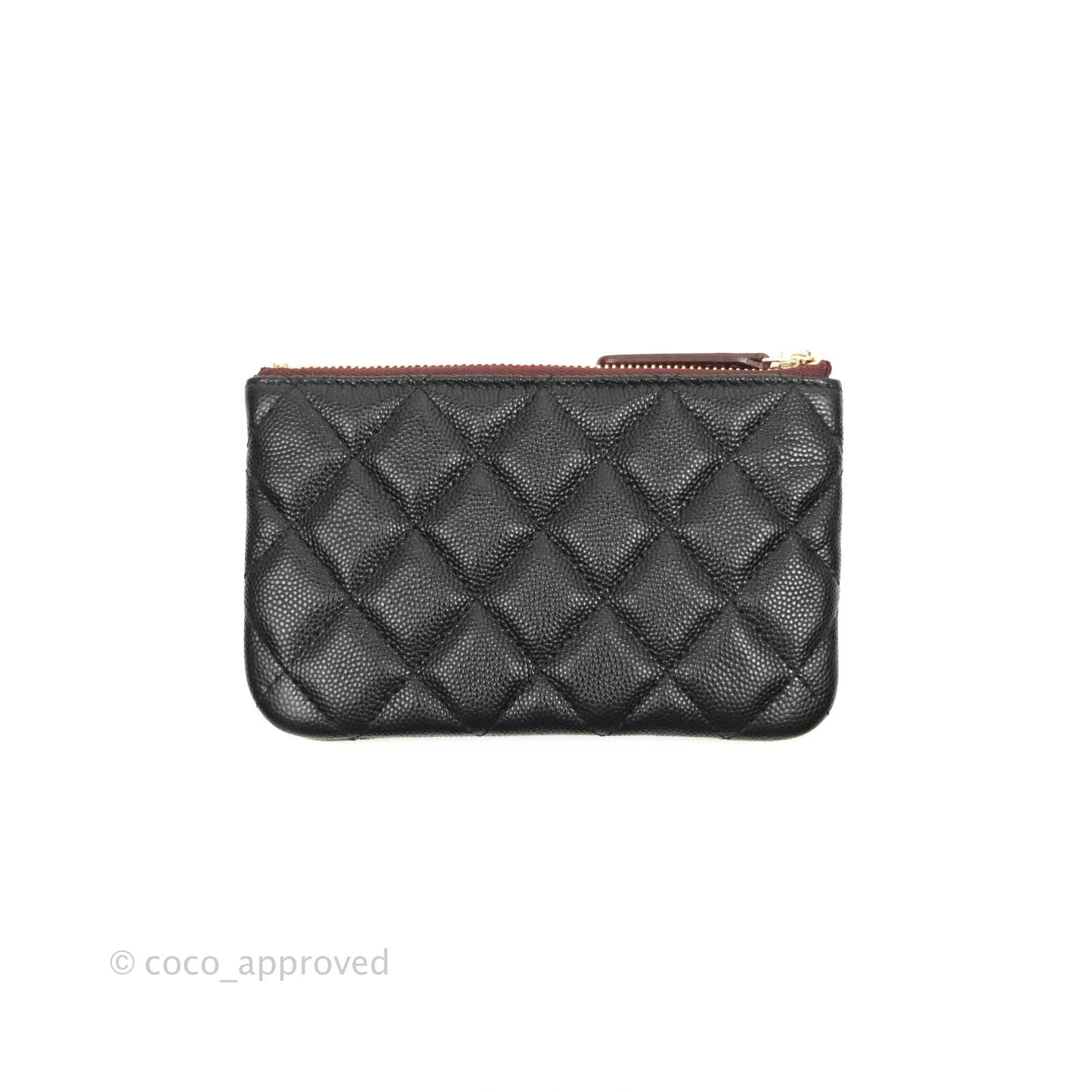 Chanel Quilted Mini O Case Black Caviar Gold Hardware