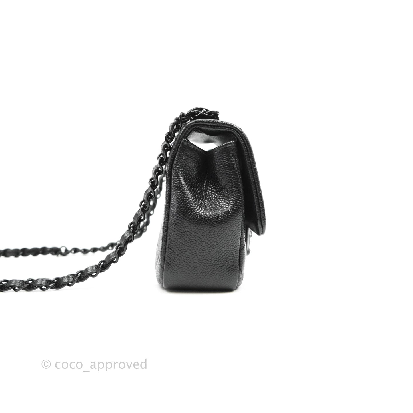 Chanel Quilted Mini Square Flap Bag So Black Caviar Incognito