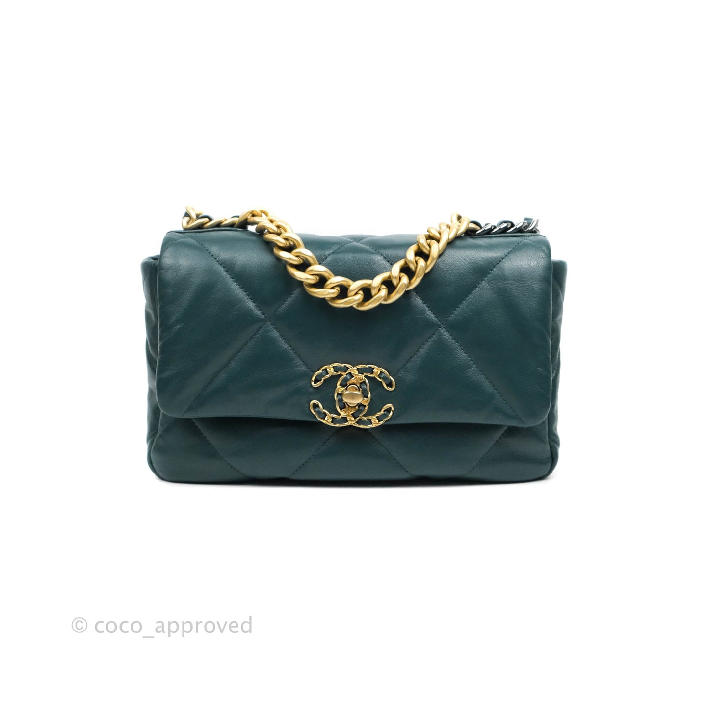 Chanel 19 Small Green Mixed Hardware