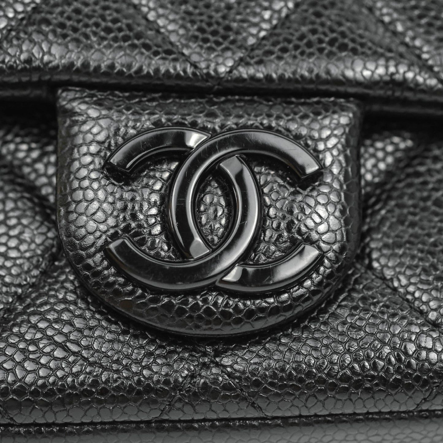 Chanel Quilted Mini Square Flap Bag So Black Caviar Incognito