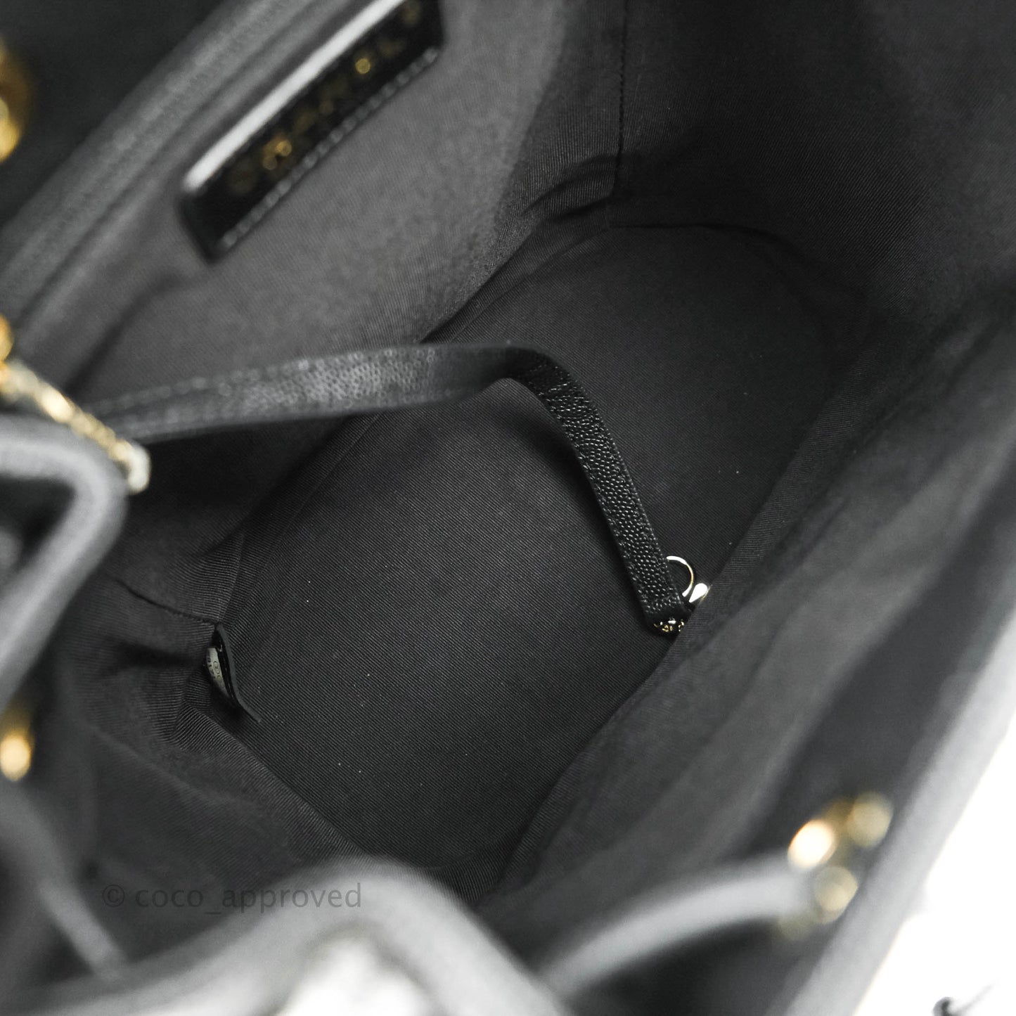 Chanel Quilted Black Caviar Backpack Bag Gold Hardware