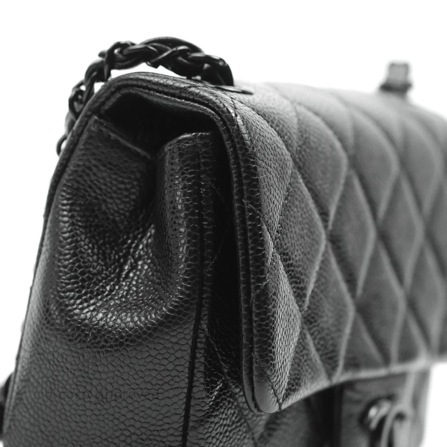 Chanel Quilted Mini Square Flap Bag So Black Caviar Incognito