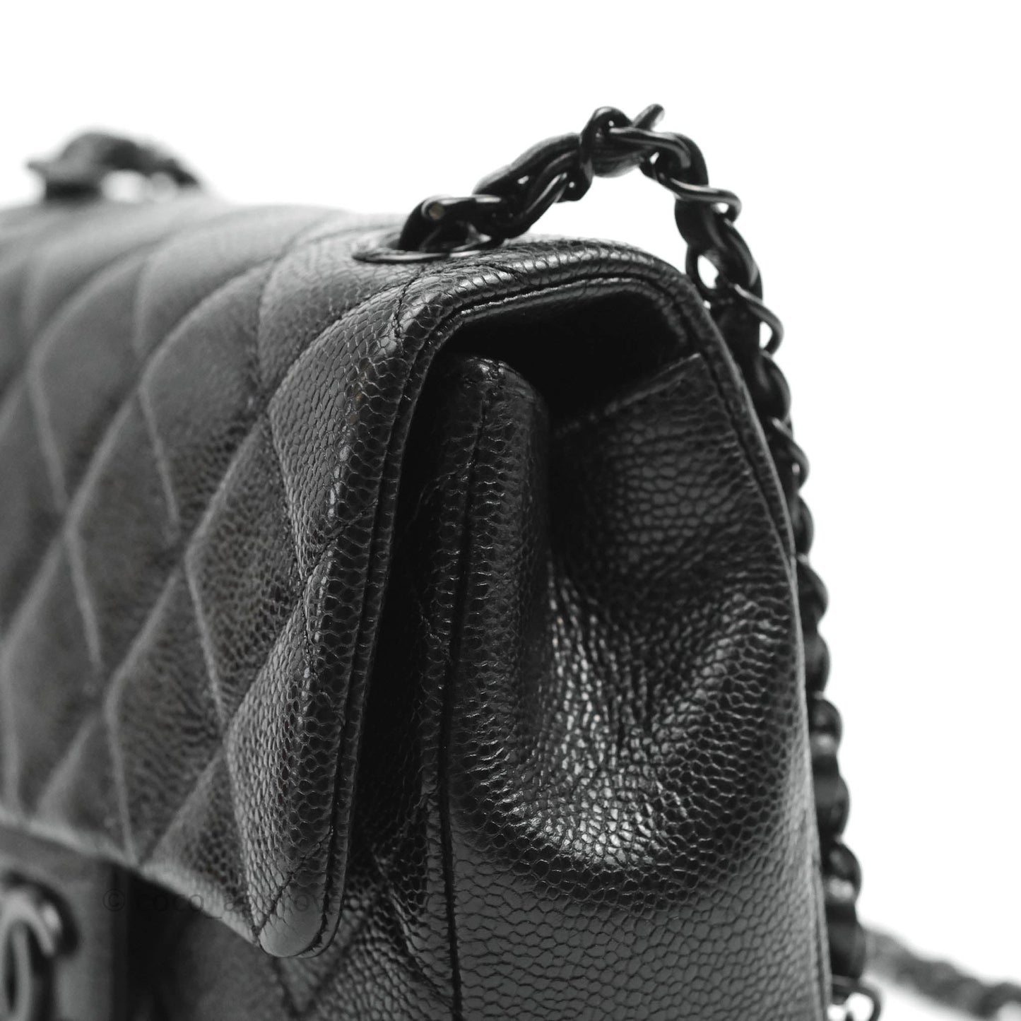 Chanel Quilted Mini Square Flap Bag So Black Caviar Incognito