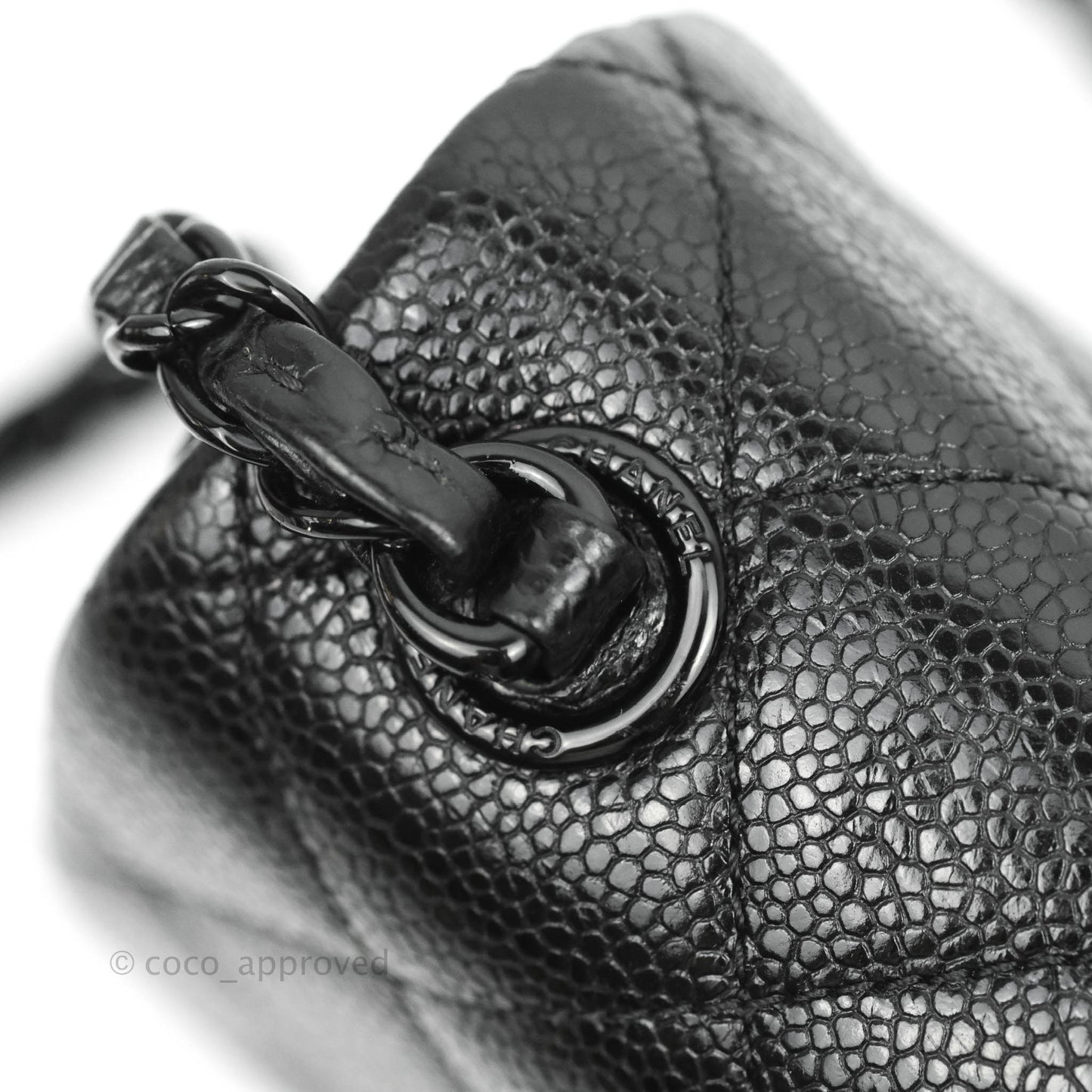 Chanel Quilted Mini Square Flap Bag So Black Caviar Incognito