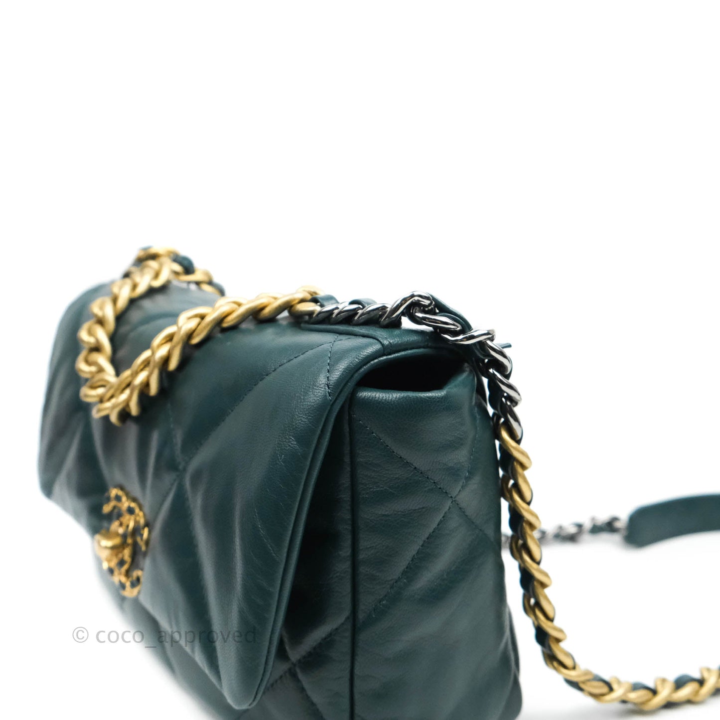 Chanel 19 Small Green Mixed Hardware