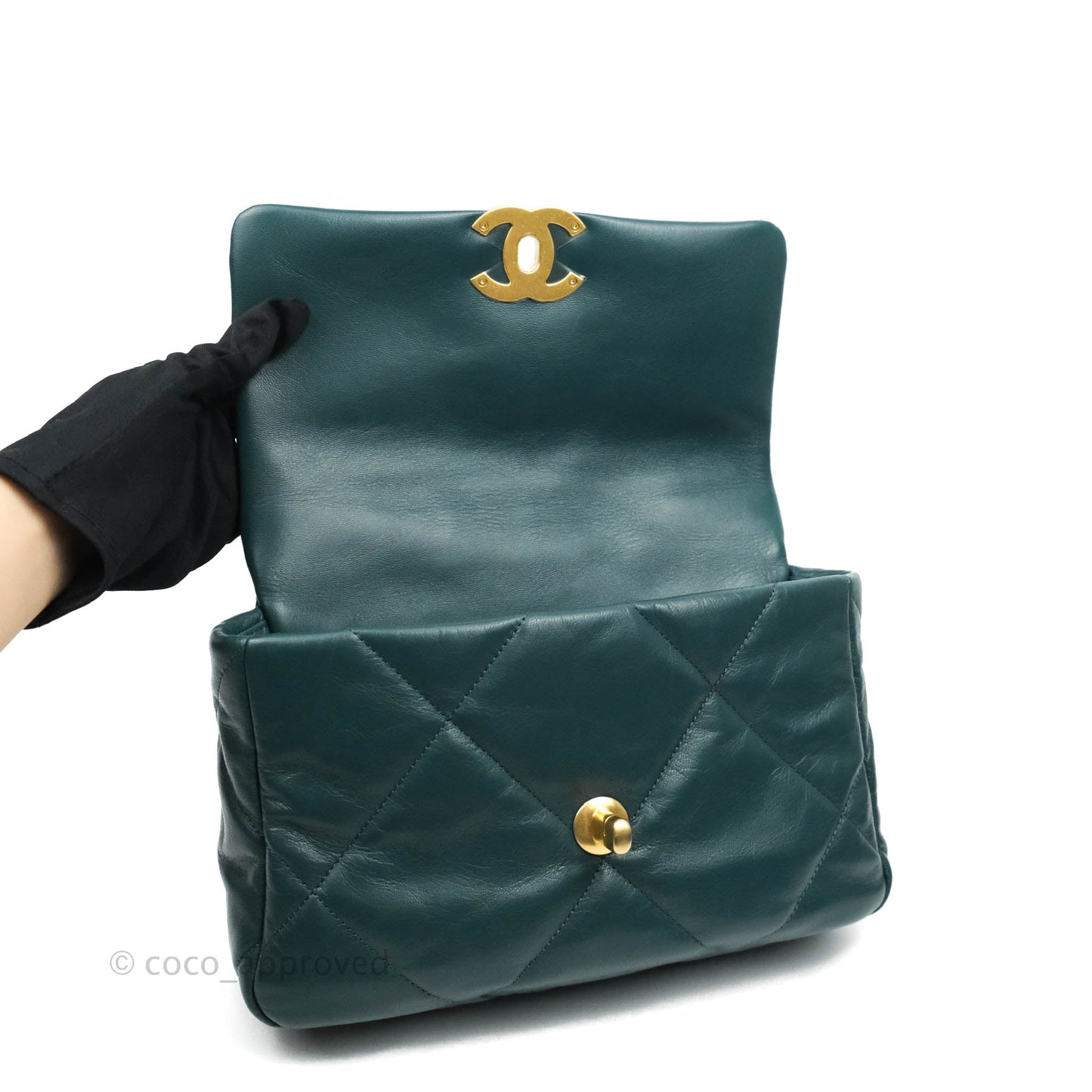Chanel 19 Small Green Mixed Hardware