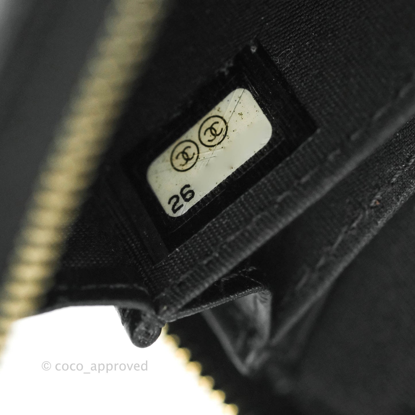 Chanel Camellia Embossed Zipped Coin Purse Black Calfskin Gold Hardware