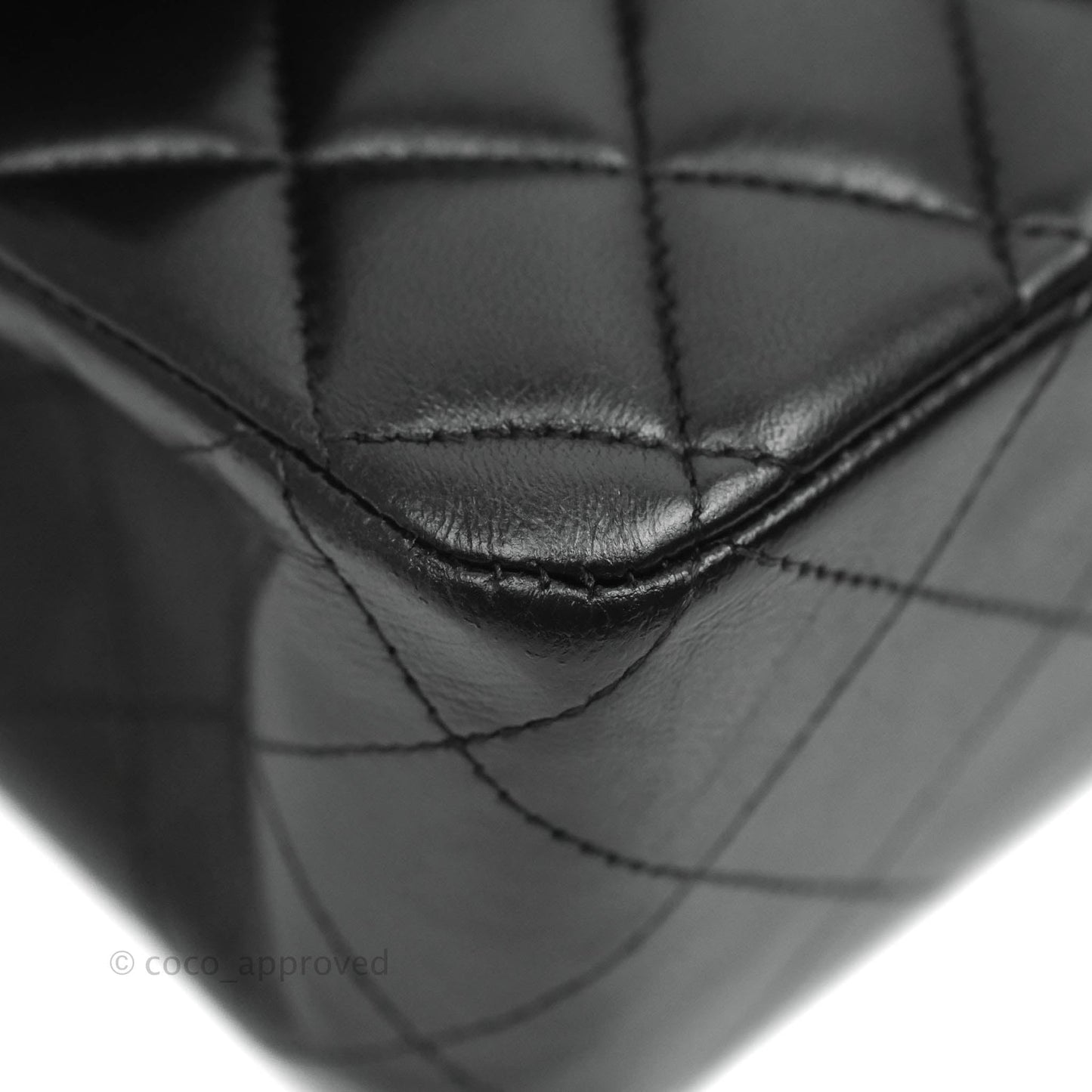 Chanel Classic M/L Medium Double Flap Black Lambskin Gold Hardware