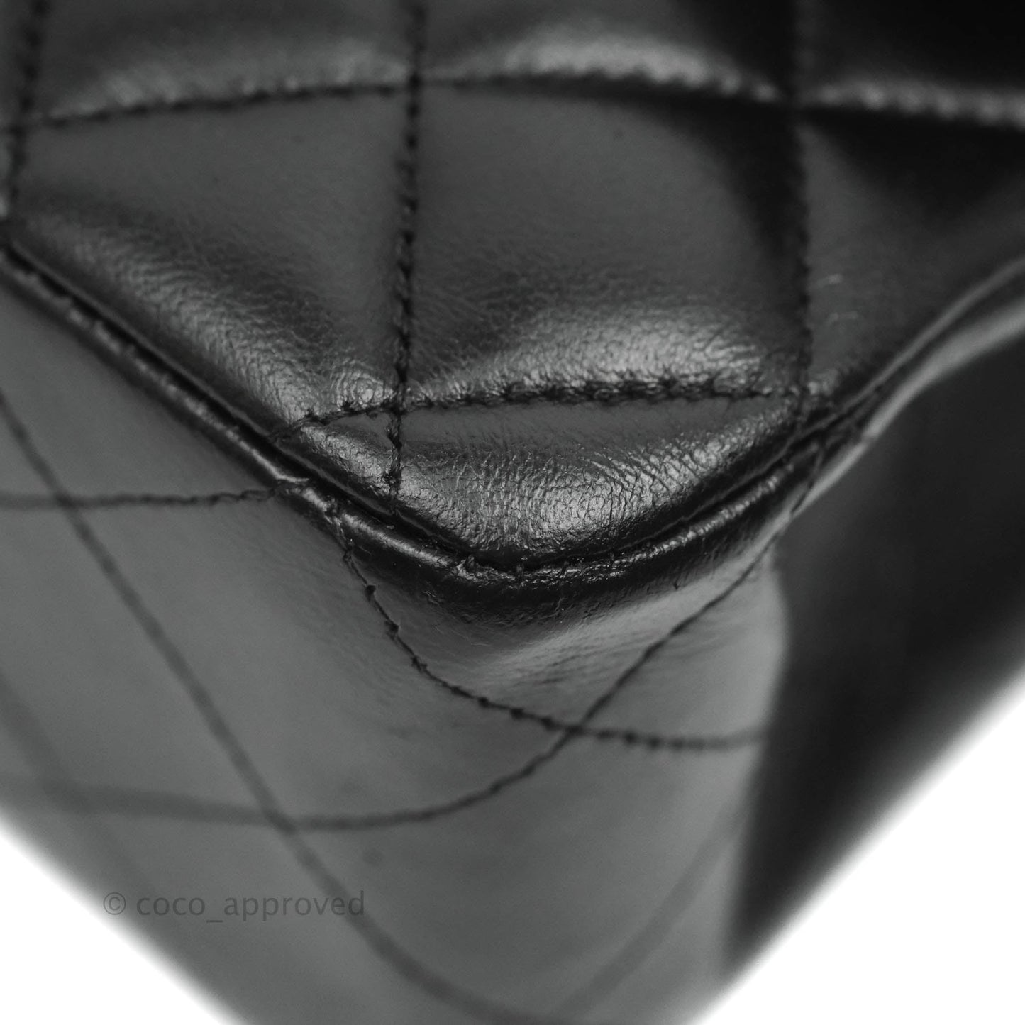 Chanel Classic M/L Medium Double Flap Black Lambskin Gold Hardware