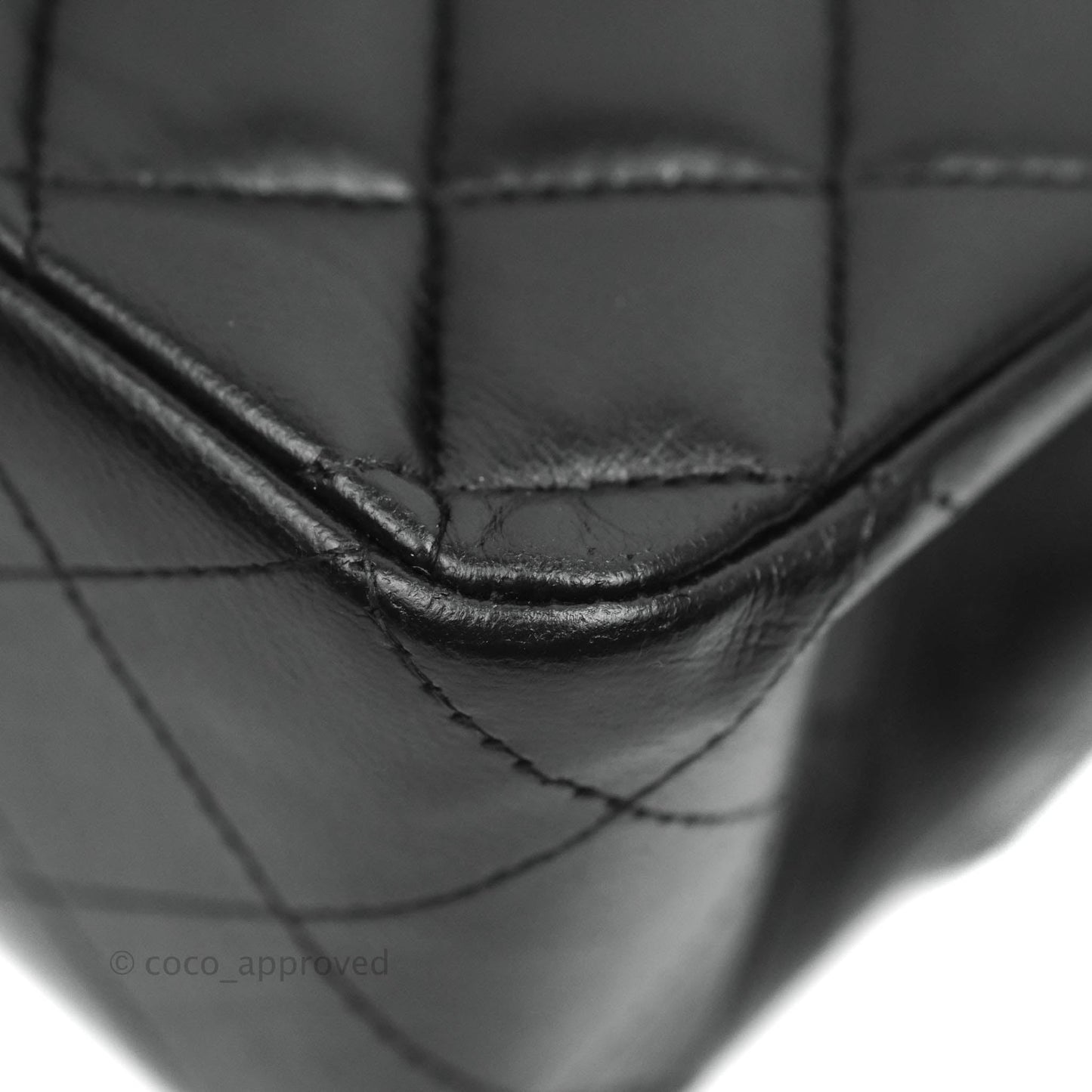 Chanel Classic M/L Medium Double Flap Black Lambskin Gold Hardware