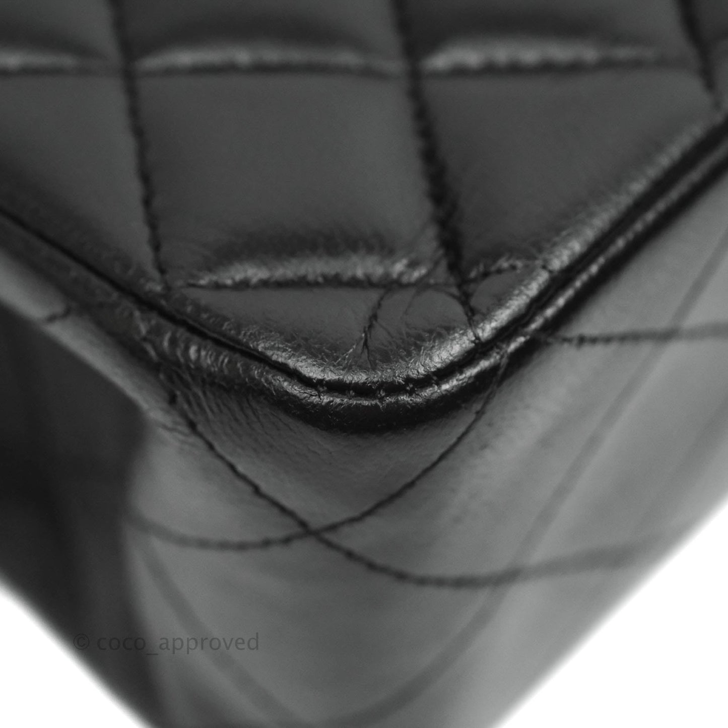 Chanel Classic M/L Medium Double Flap Black Lambskin Gold Hardware