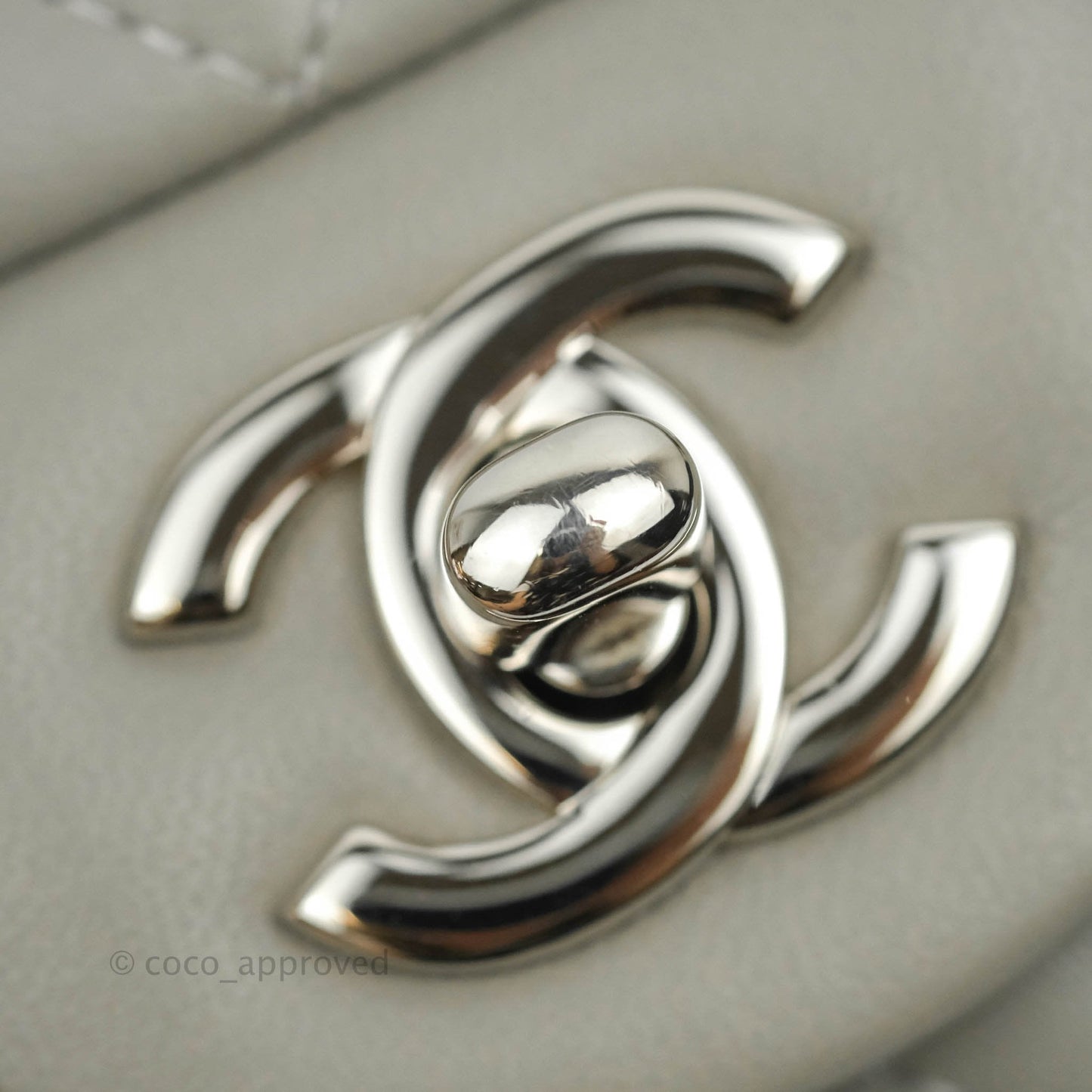 Chanel Quilted Mini Rectangular Grey Lambskin Silver Hardware 19B
