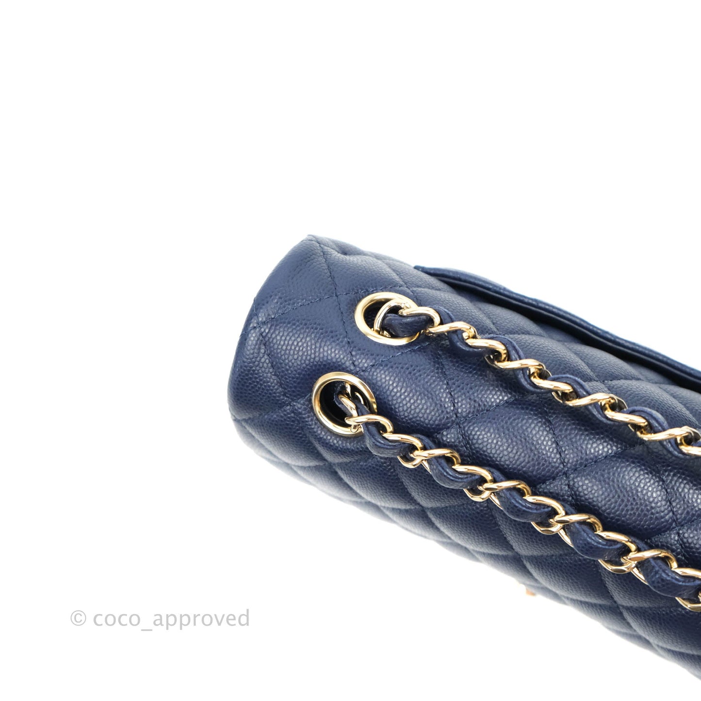 Chanel Classic Small S/M Flap Dark Blue Caviar Gold Hardware 21P