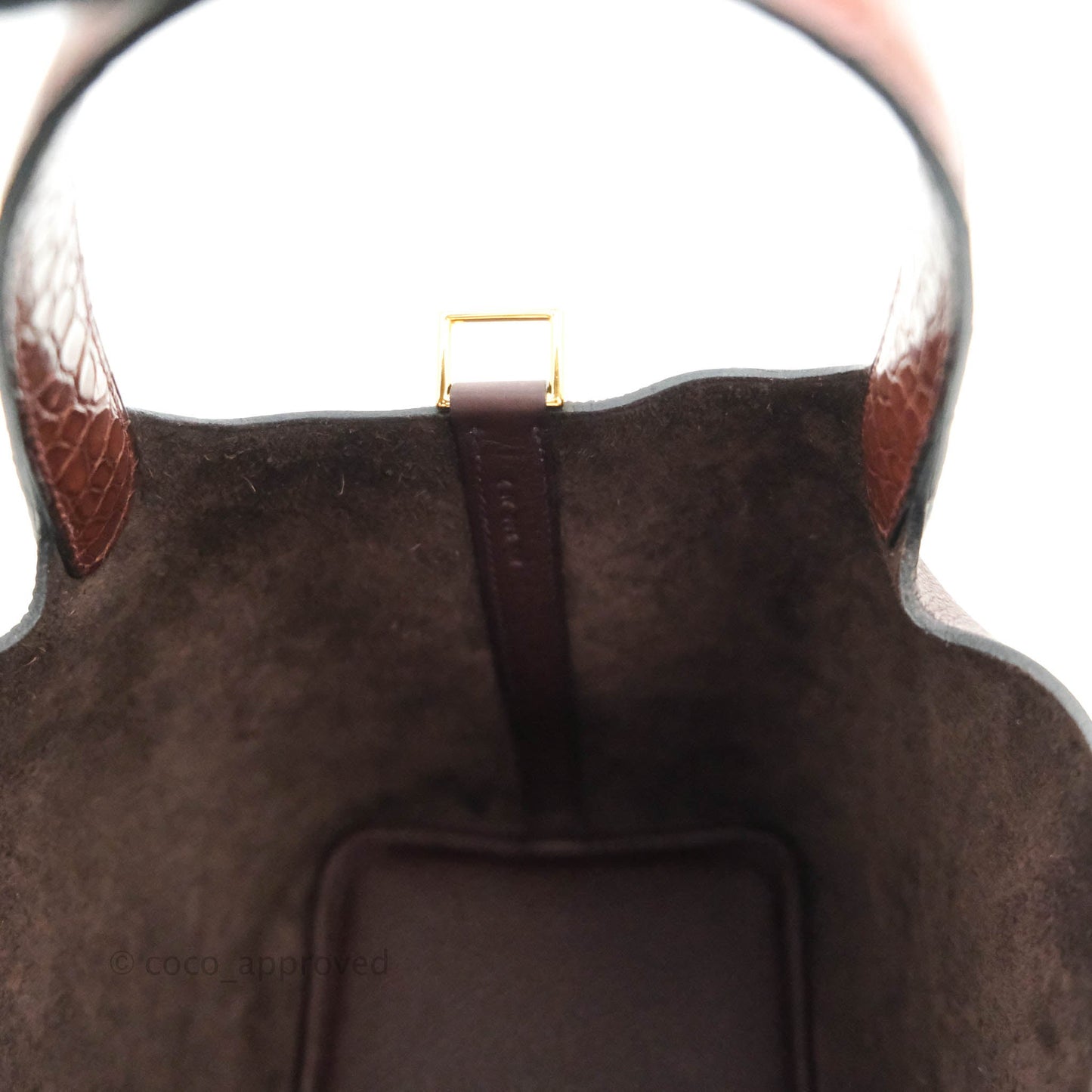 Hermès Taurillon Clemence Alligator Handle Picotin Lock 18 PM Rouge Sellier Gold Hardware