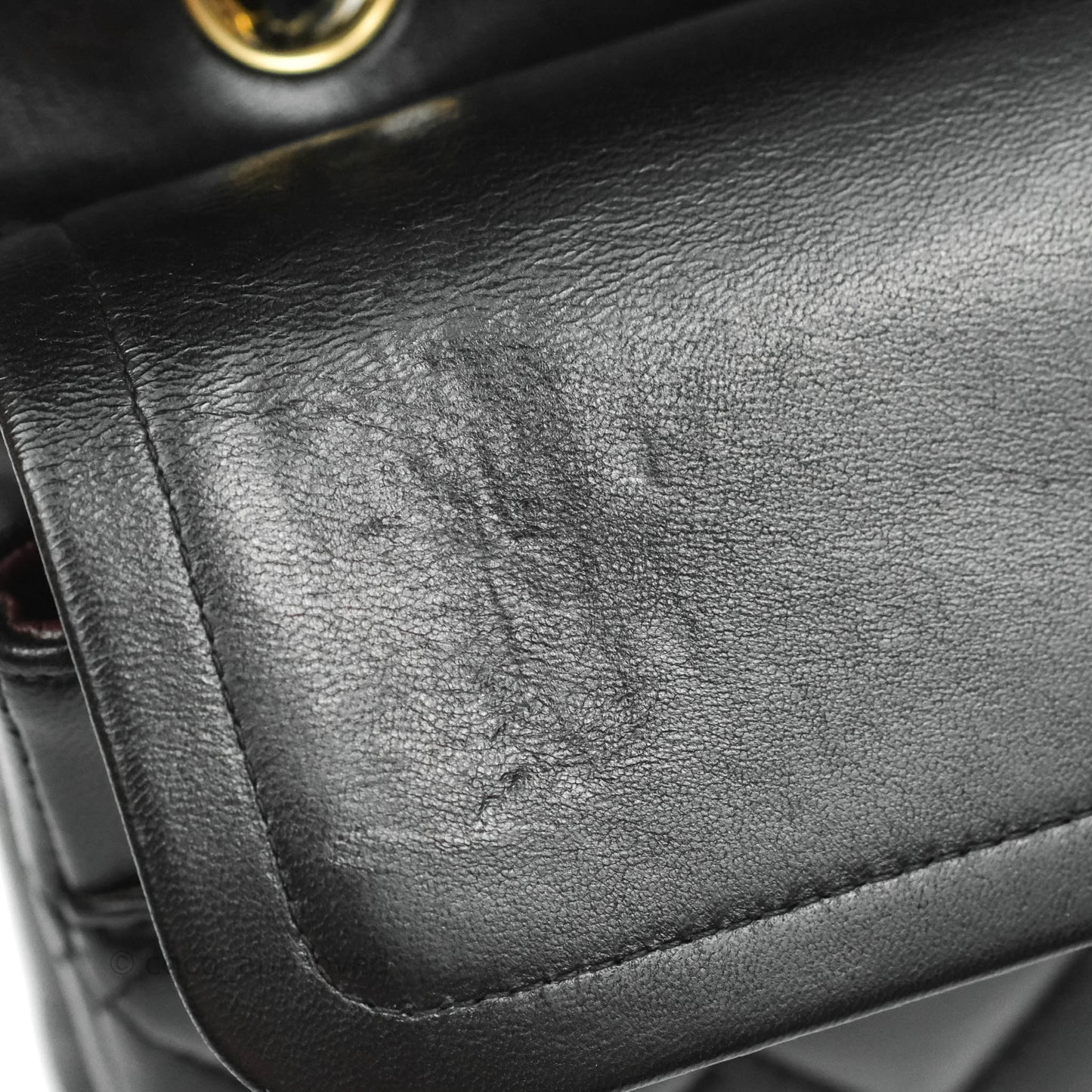 Chanel Classic M/L Medium Double Flap Black Lambskin Gold Hardware
