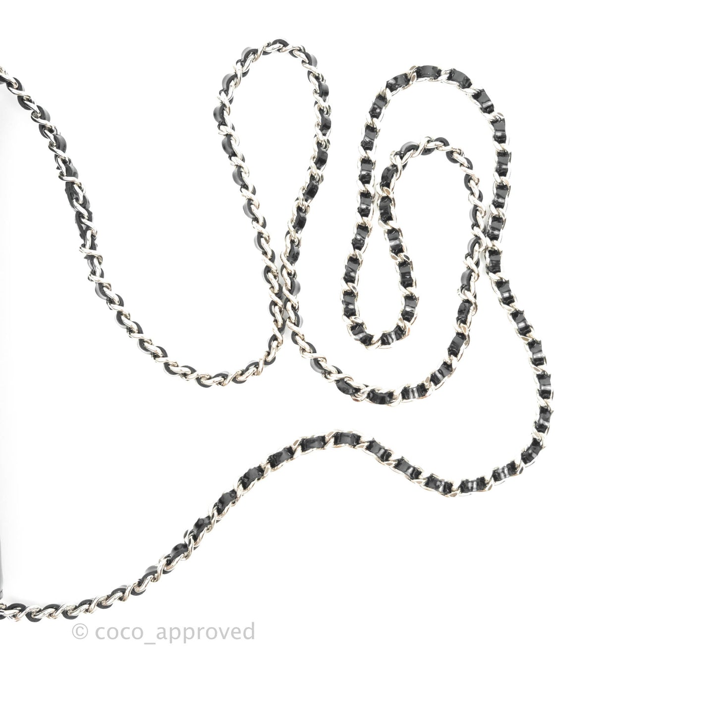 Chanel Quilted Wallet on Chain WOC Black Patent Silver Hardware