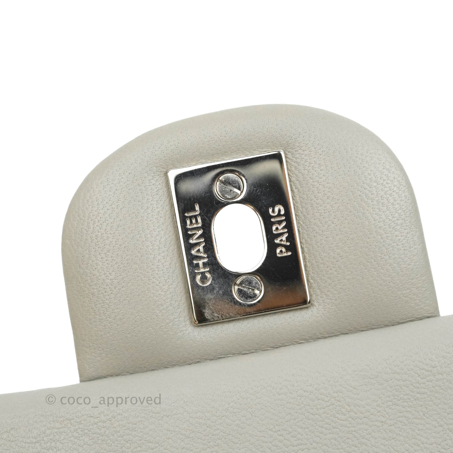 Chanel Quilted Mini Rectangular Grey Lambskin Silver Hardware 19B
