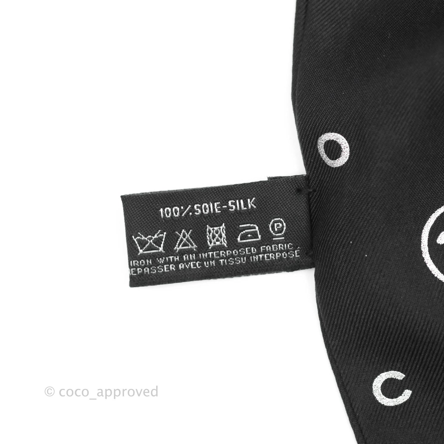Chanel CC Silk Twilly in Black & White