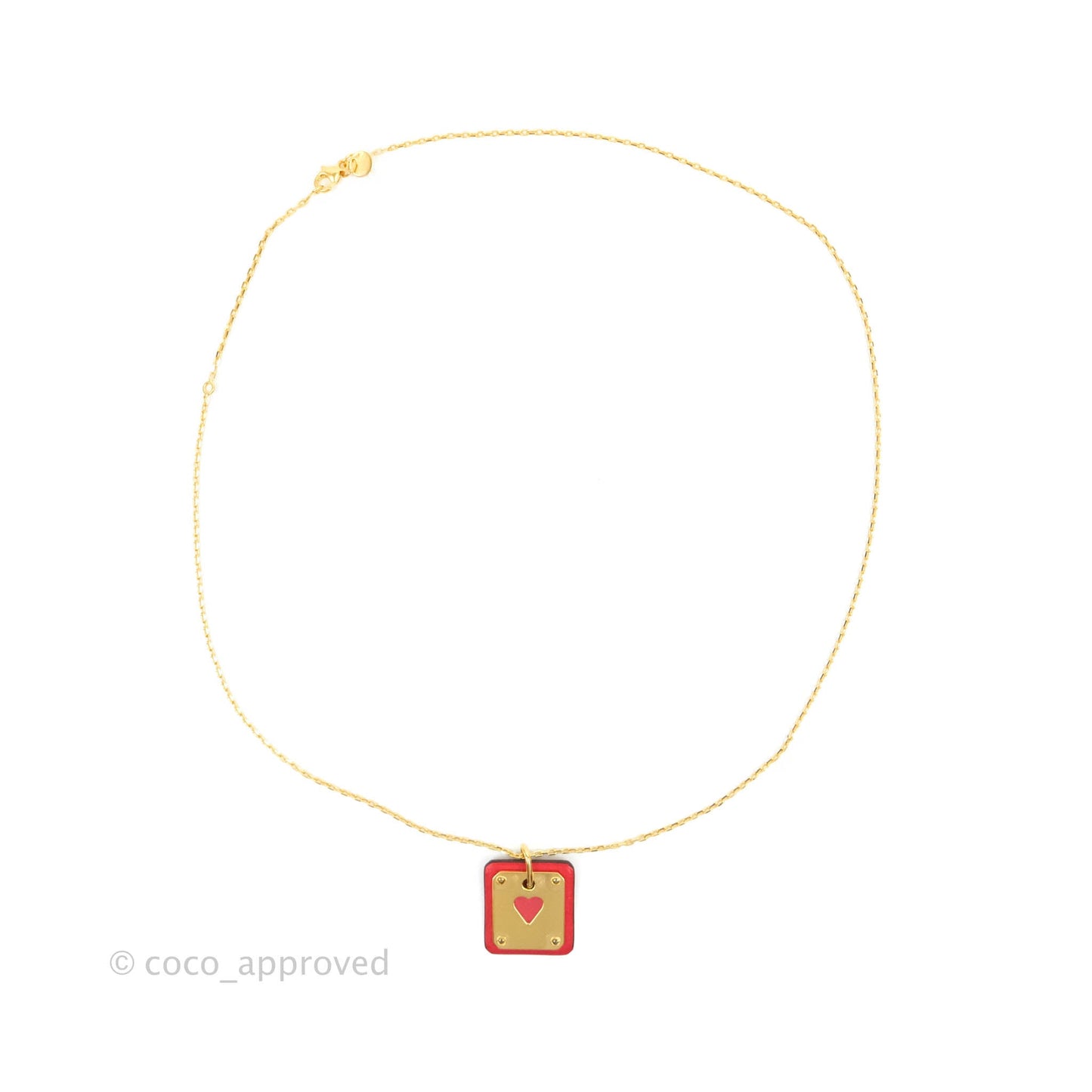 Hermès Small As De Coeur Pendant Red Swift Gold Hardware