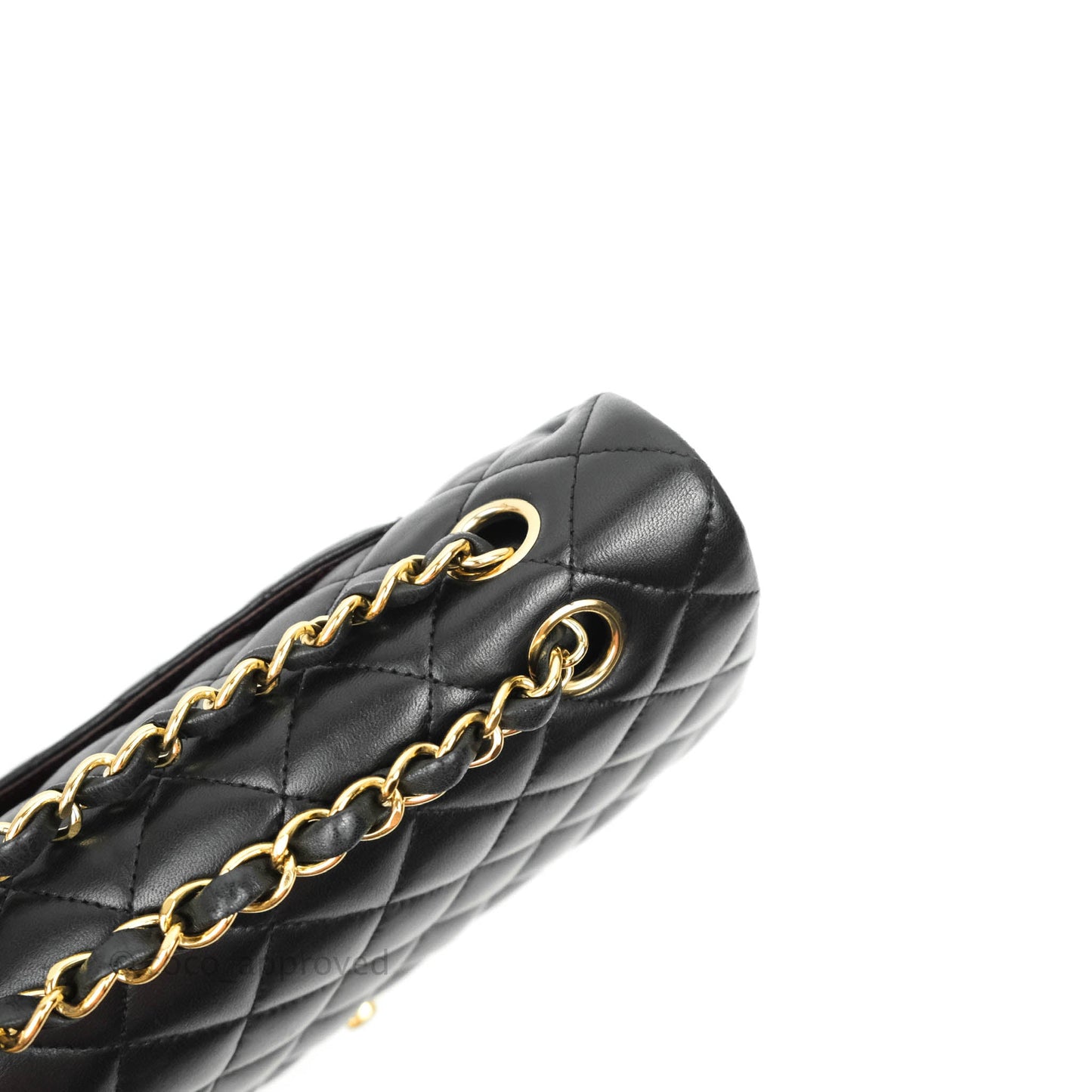 Chanel Classic M/L Medium Double Flap Black Lambskin Gold Hardware