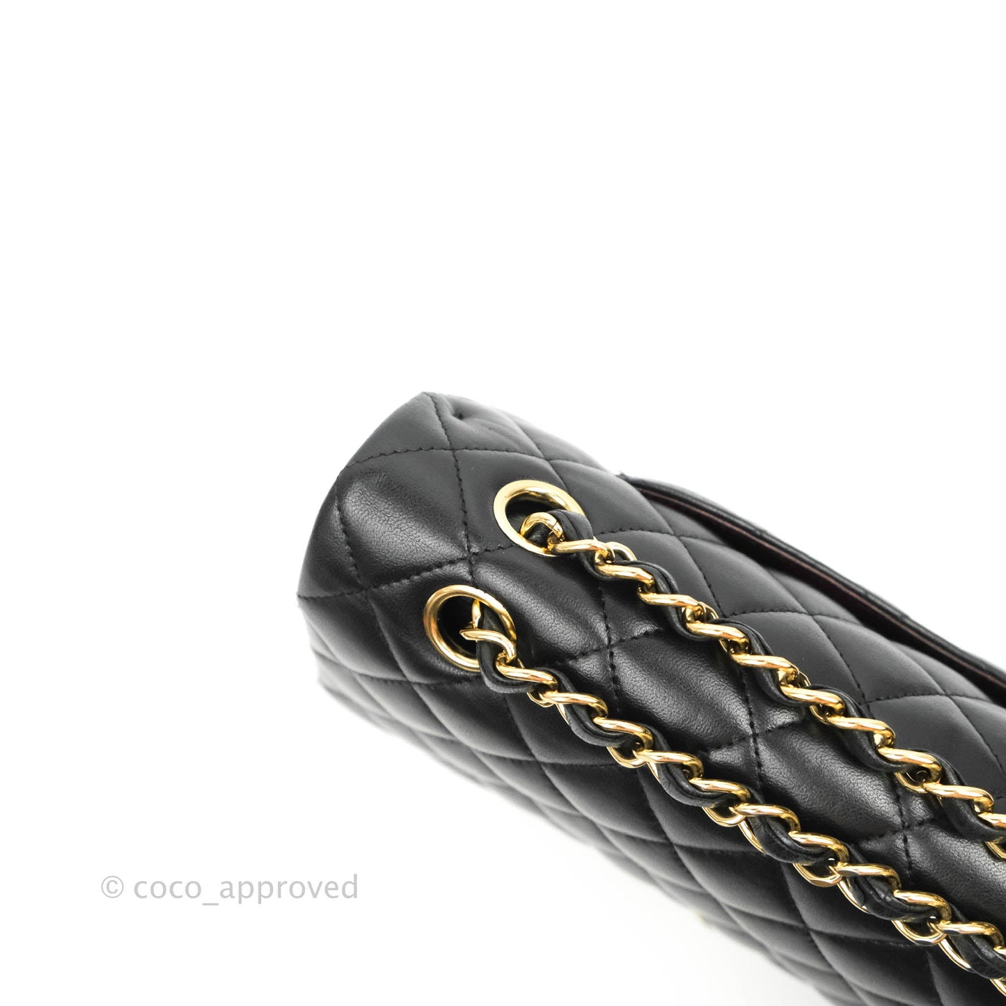 Chanel Classic M/L Medium Double Flap Black Lambskin Gold Hardware