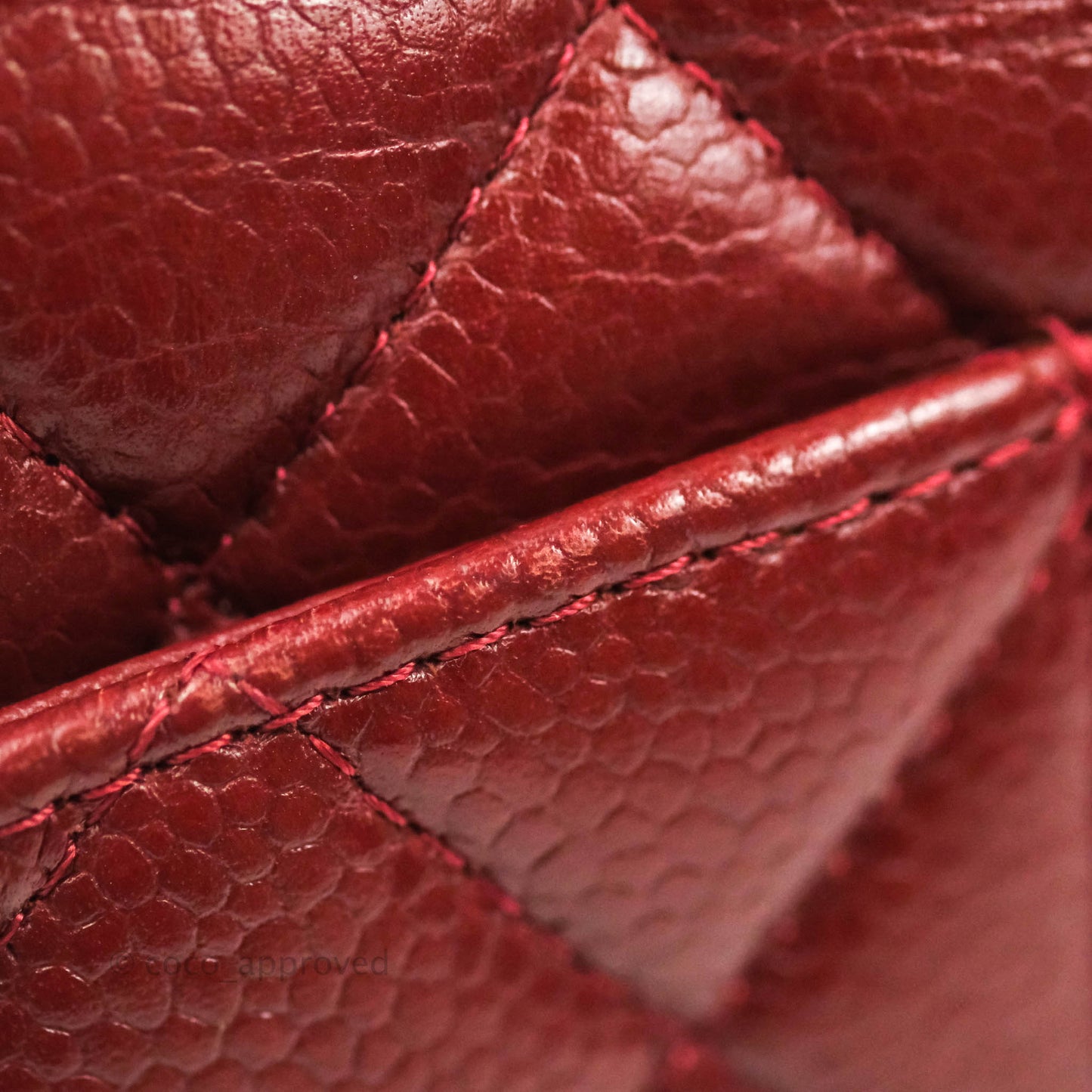 Chanel Classic M/L Medium Double Flap Red Caviar Silver Hardware