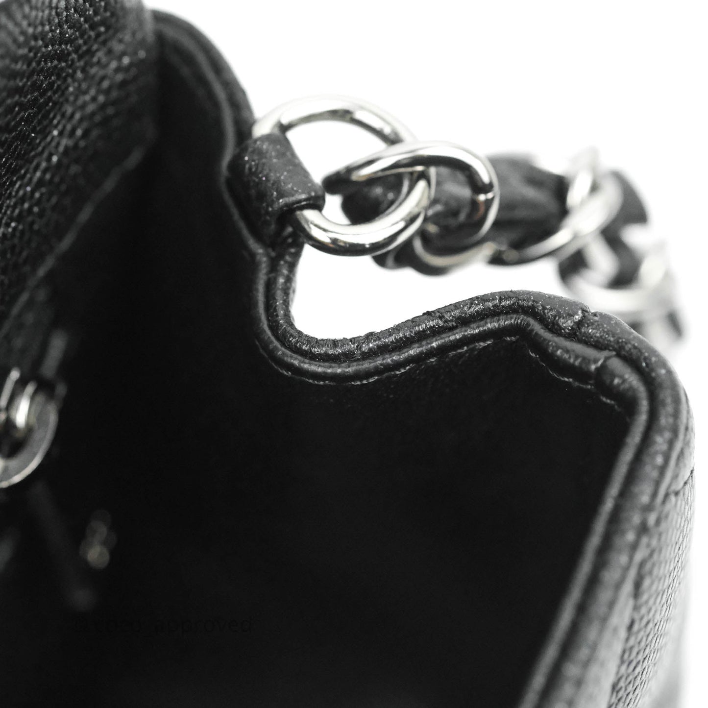Chanel Quilted Mini Rectangular Iridescent Black Caviar Gun Metal 18C