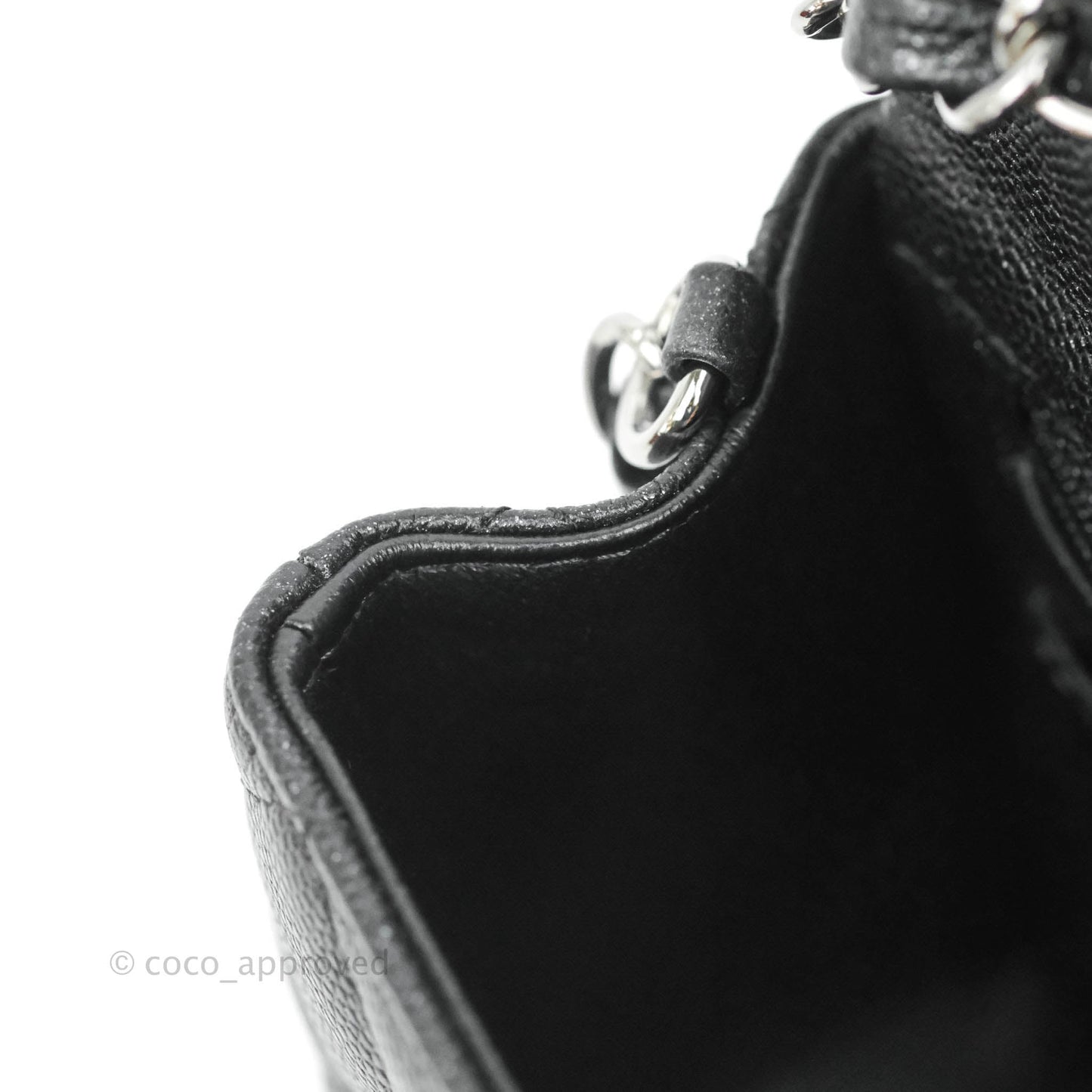 Chanel Quilted Mini Rectangular Iridescent Black Caviar Gun Metal 18C