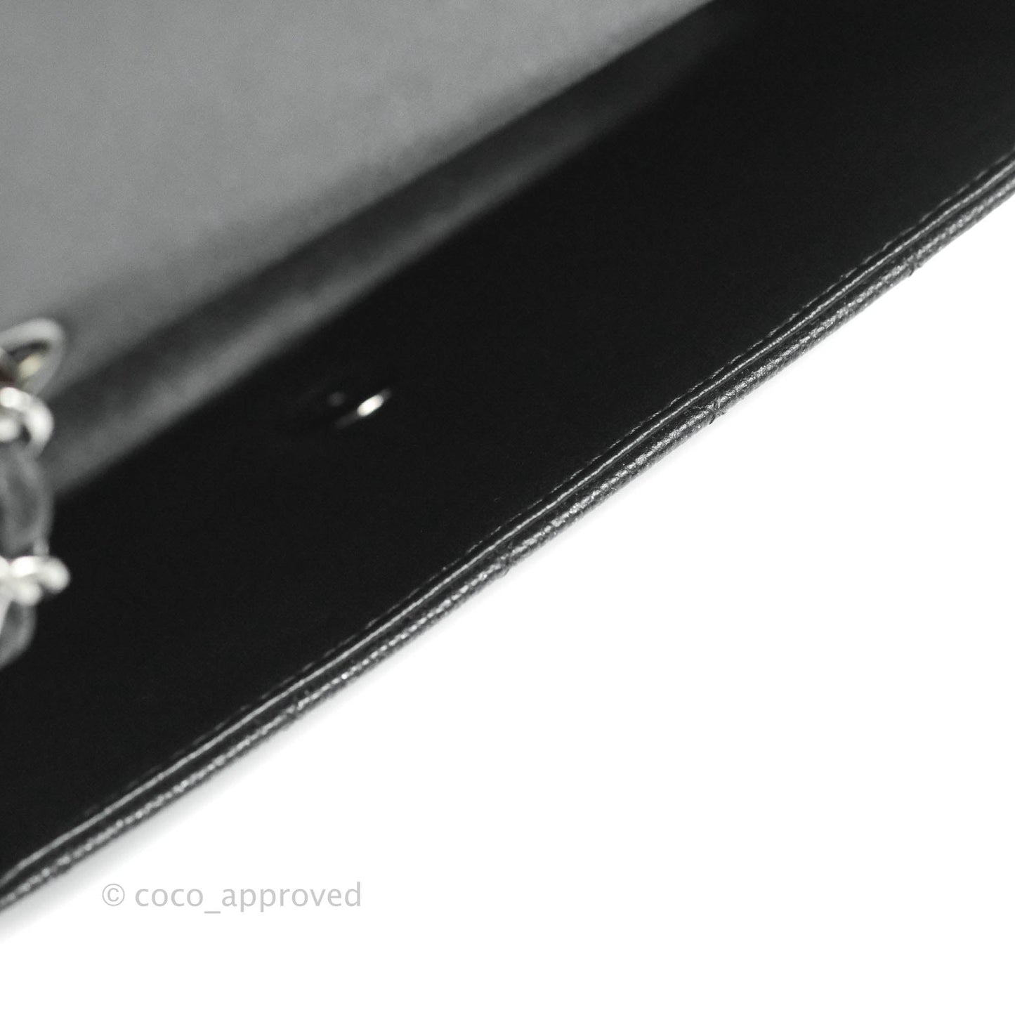 Chanel Quilted Mini Rectangular Iridescent Black Caviar Gun Metal 18C