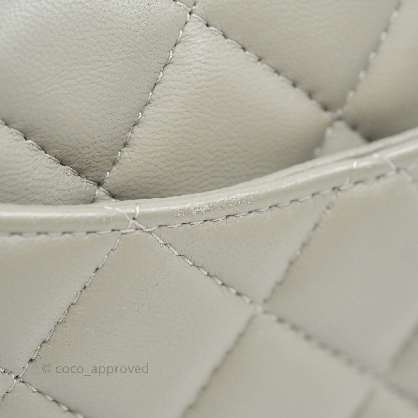 Chanel Quilted Mini Rectangular Grey Lambskin Silver Hardware 19B