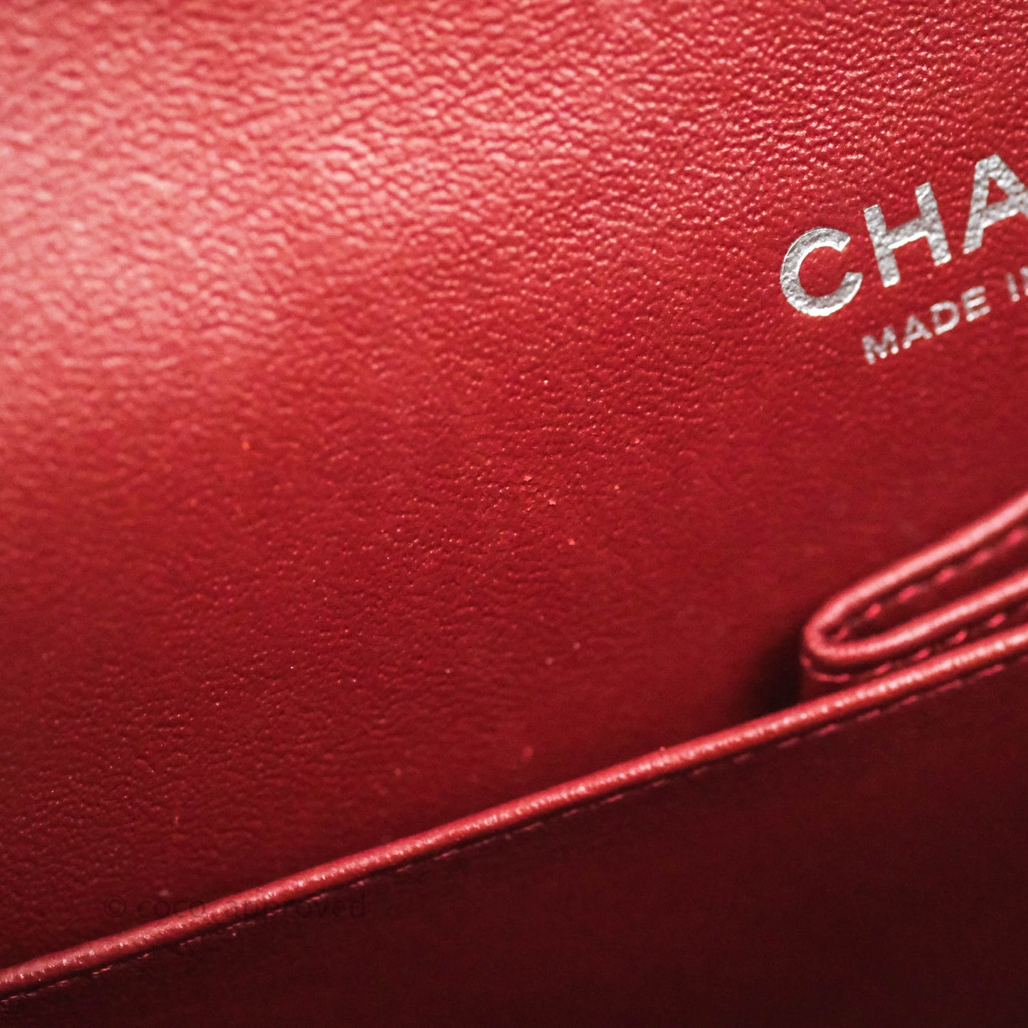 Chanel Classic M/L Medium Double Flap Red Caviar Silver Hardware