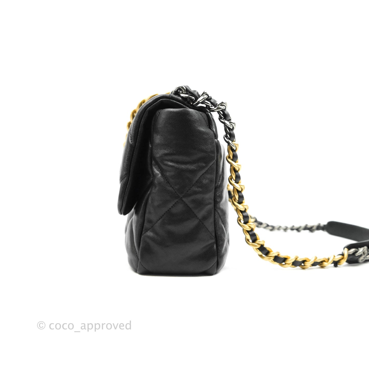 Chanel 19 Medium Black Goatskin Mixed Hardware